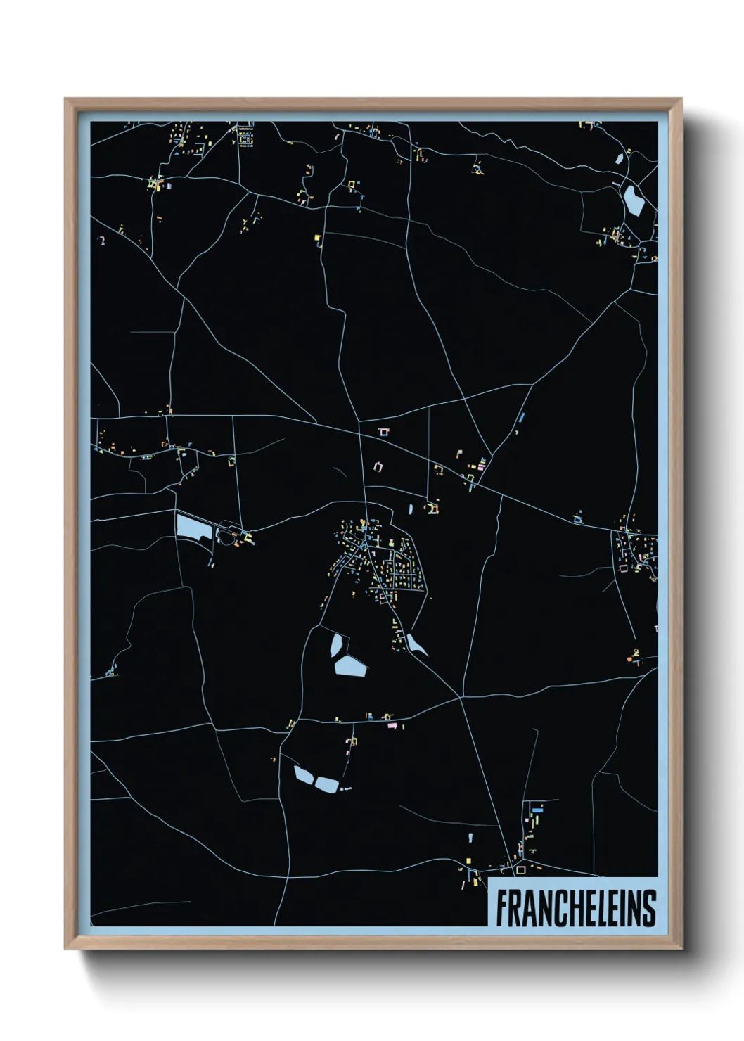 Une affiche de carte sur Francheleins