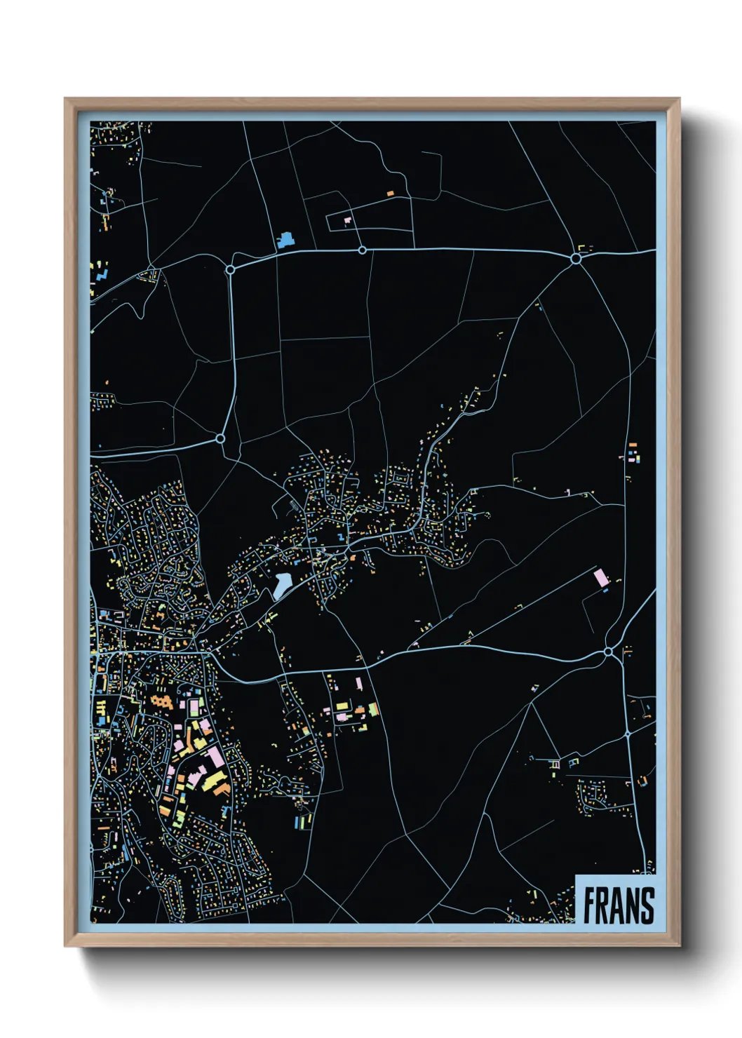 Une affiche de carte sur Frans