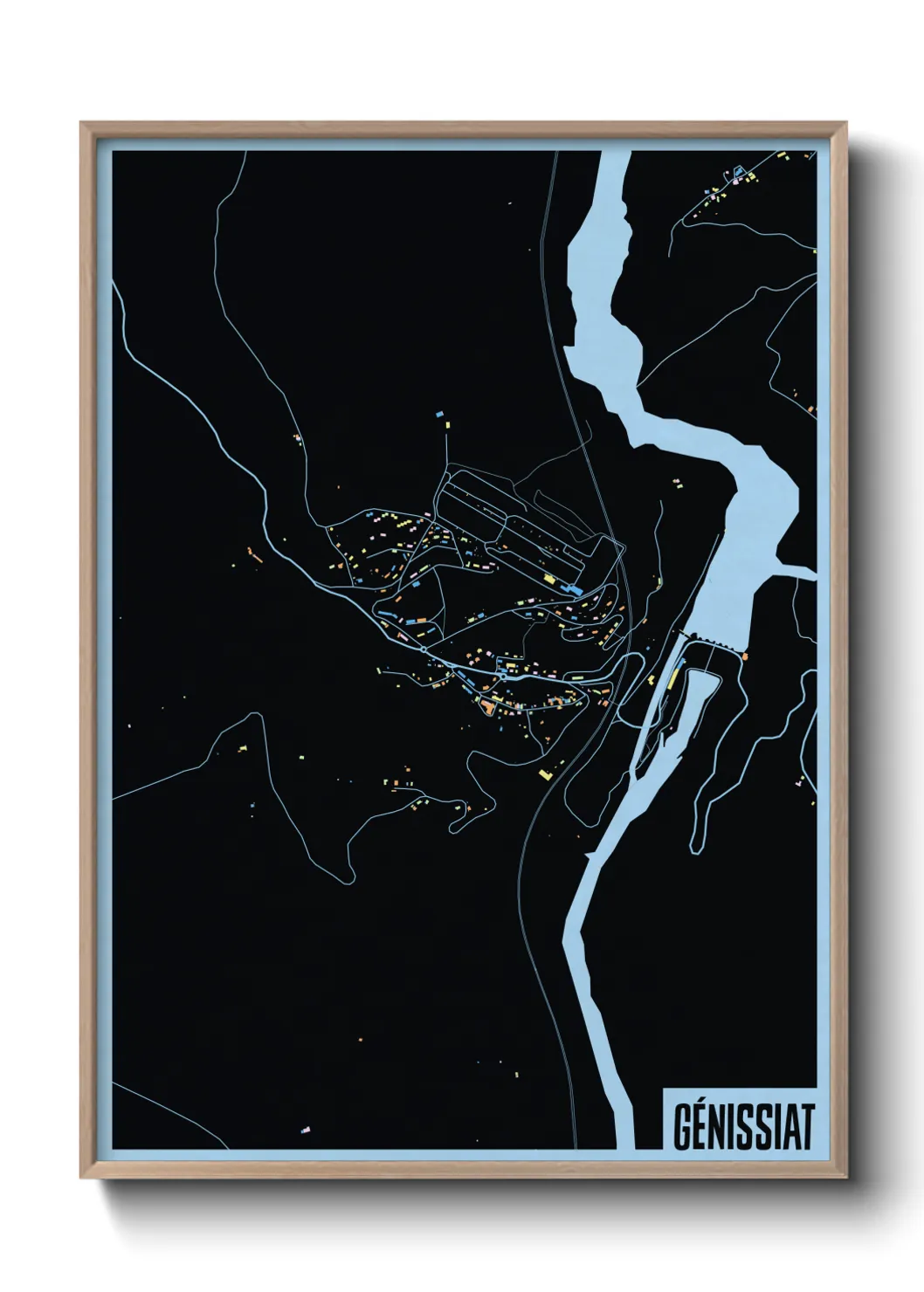 Une affiche de carte sur Génissiat