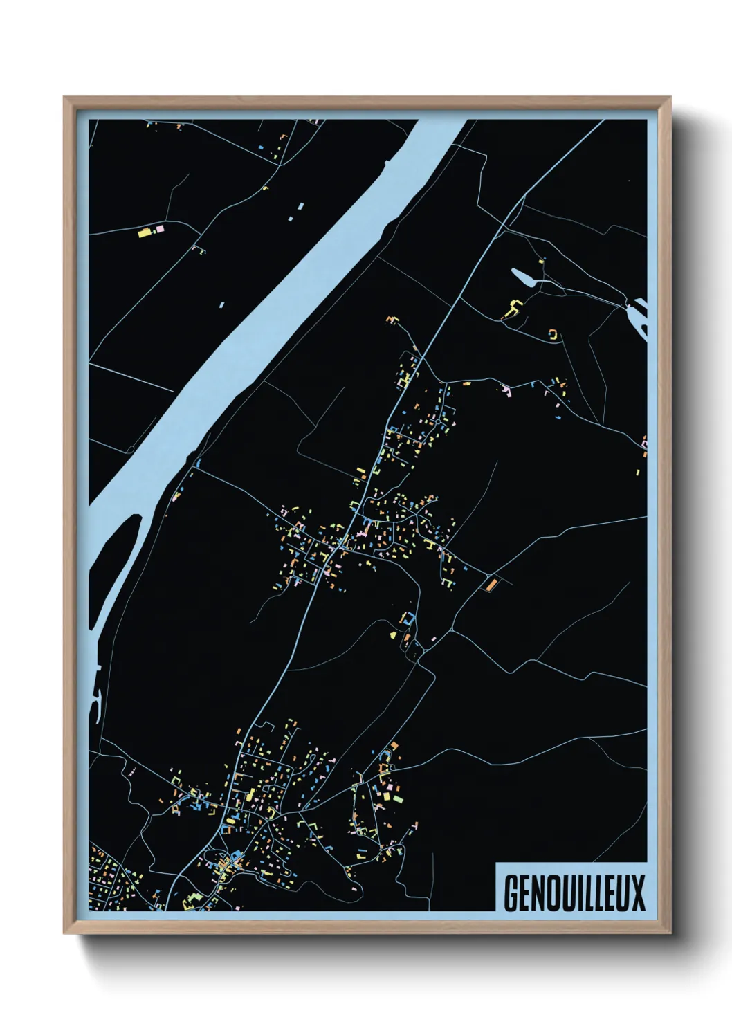 Une affiche de carte sur Genouilleux