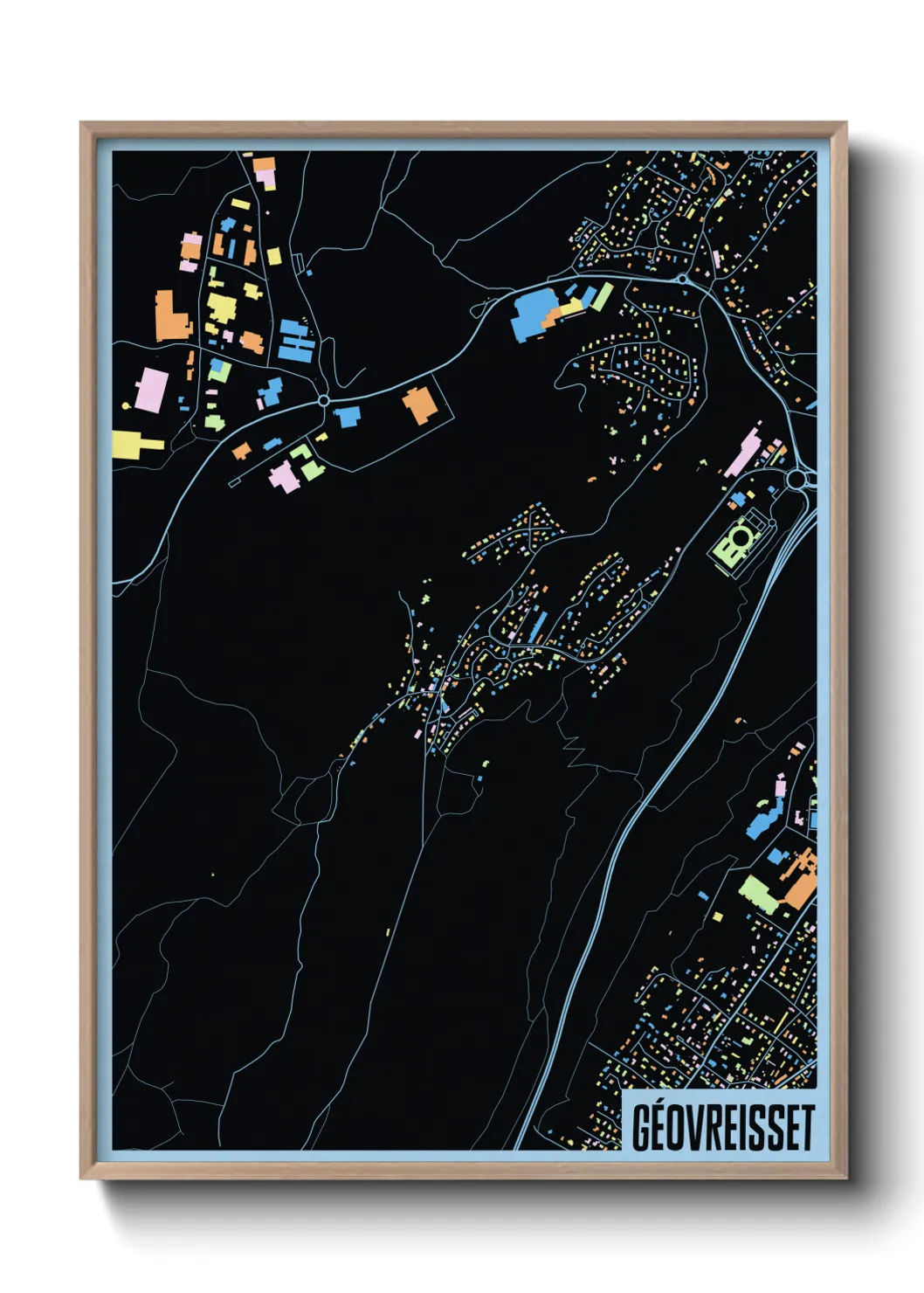 Une affiche de carte sur Géovreisset