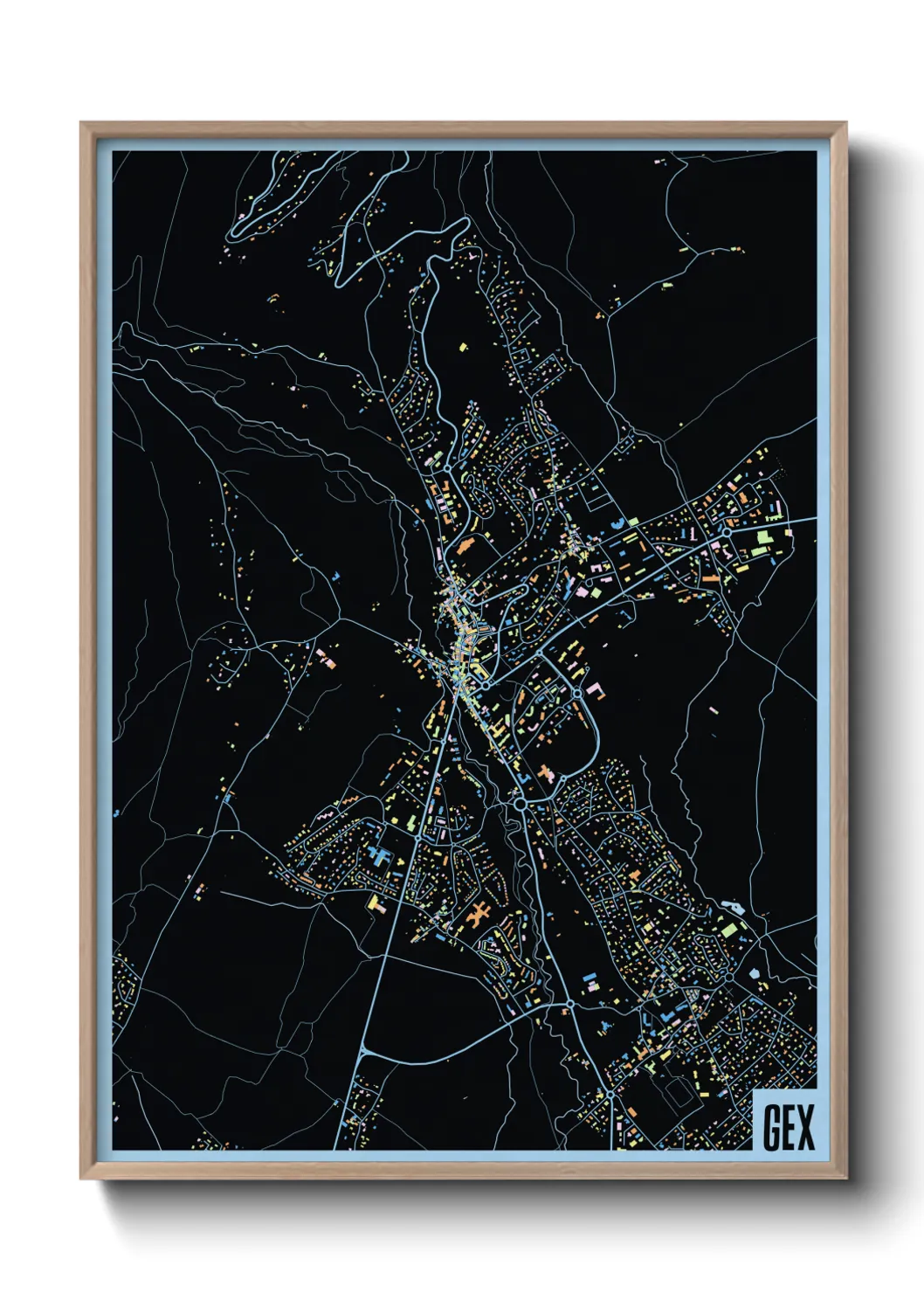 Une affiche de carte sur Gex