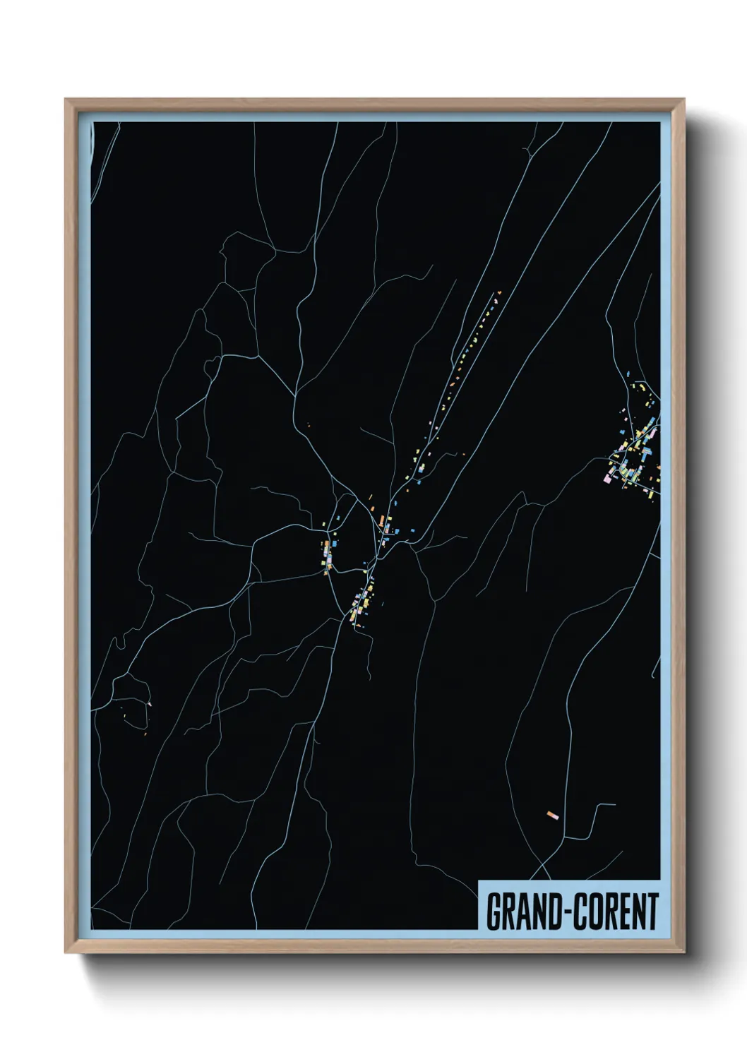 Une affiche de carte sur Grand-Corent