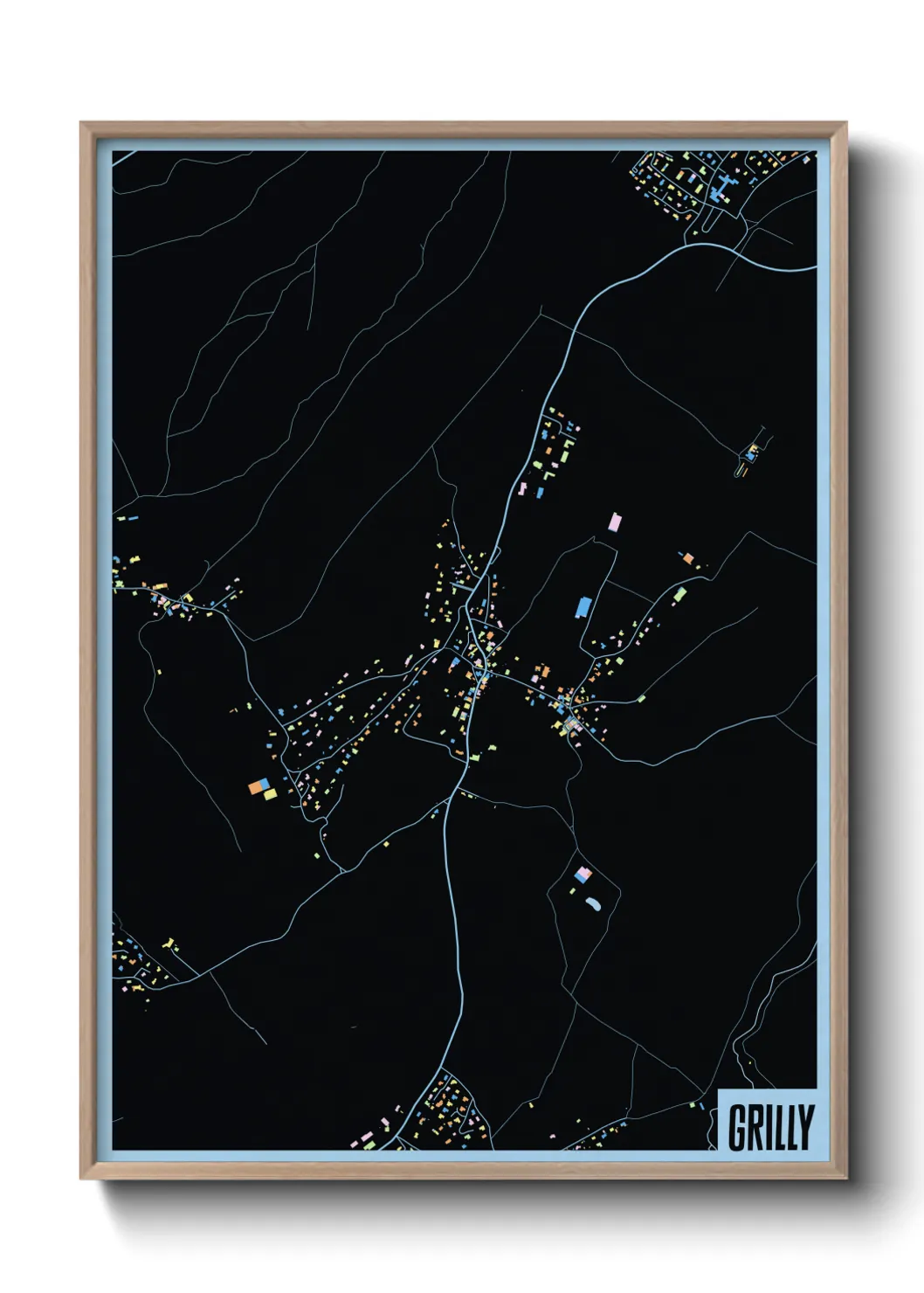 Une affiche de carte sur Grilly