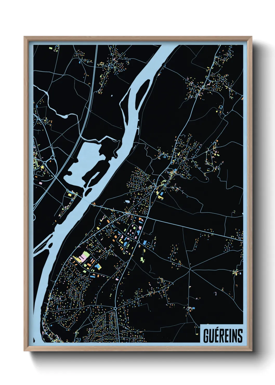 Une affiche de carte sur Guéreins