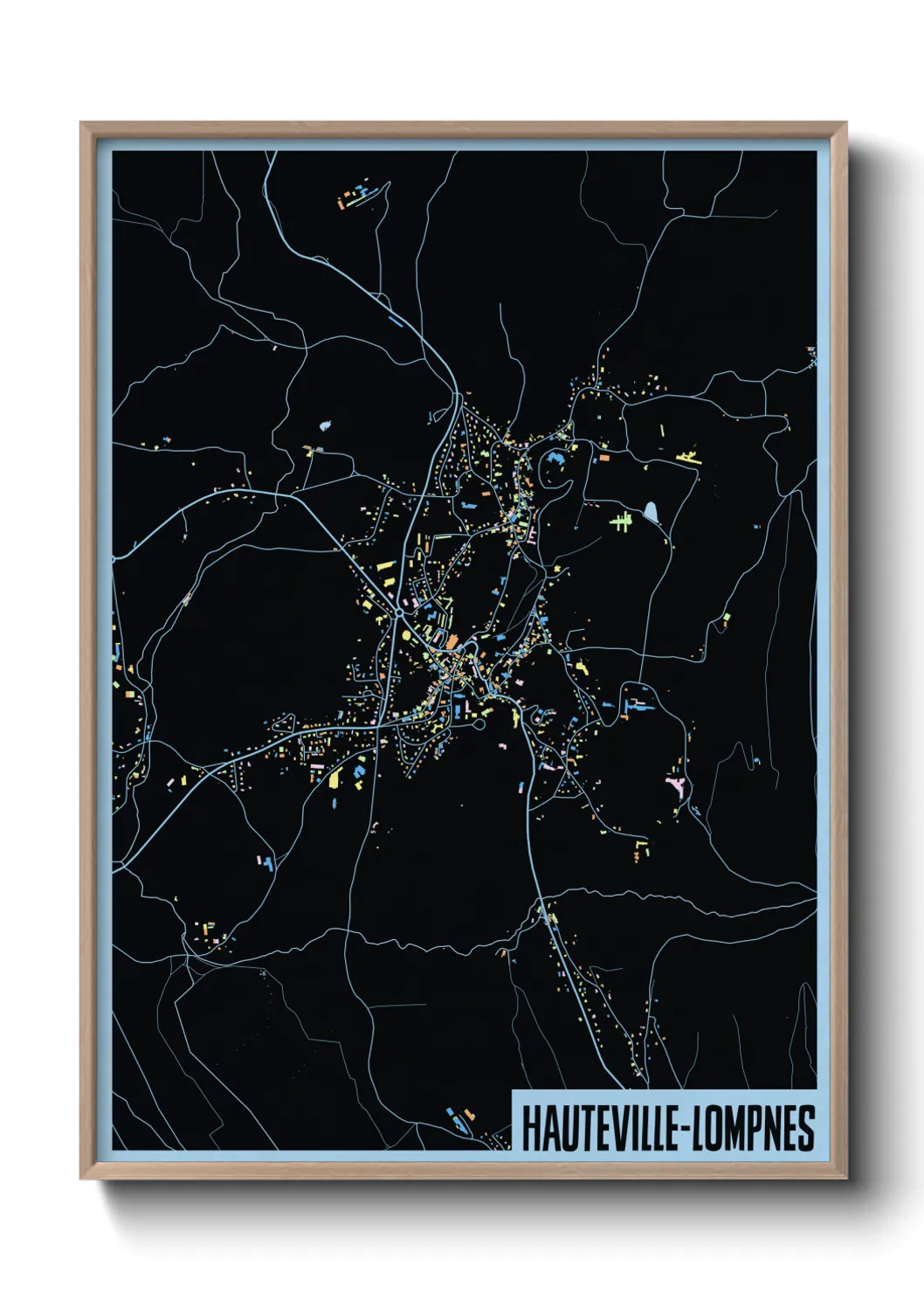 Une affiche de carte sur Hauteville-Lompnes