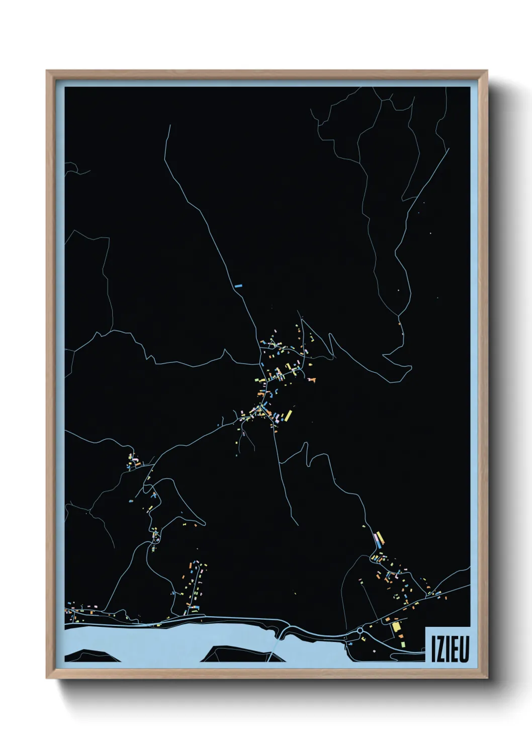 Une affiche de carte sur Izieu