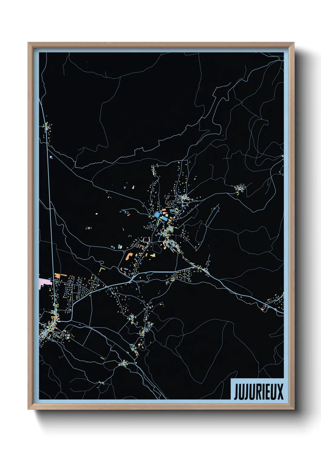 Une affiche de carte sur Jujurieux