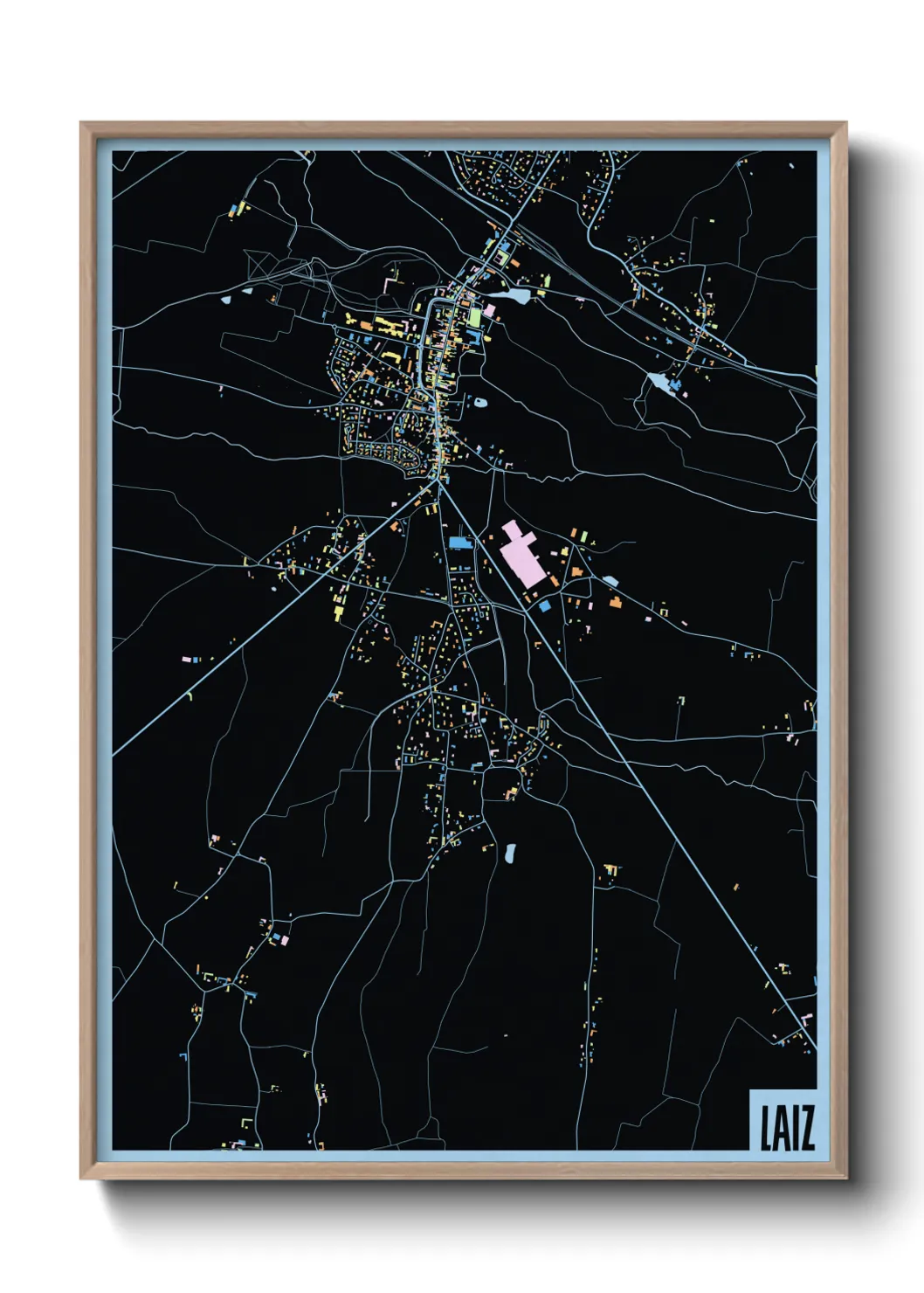 Une affiche de carte sur Laiz