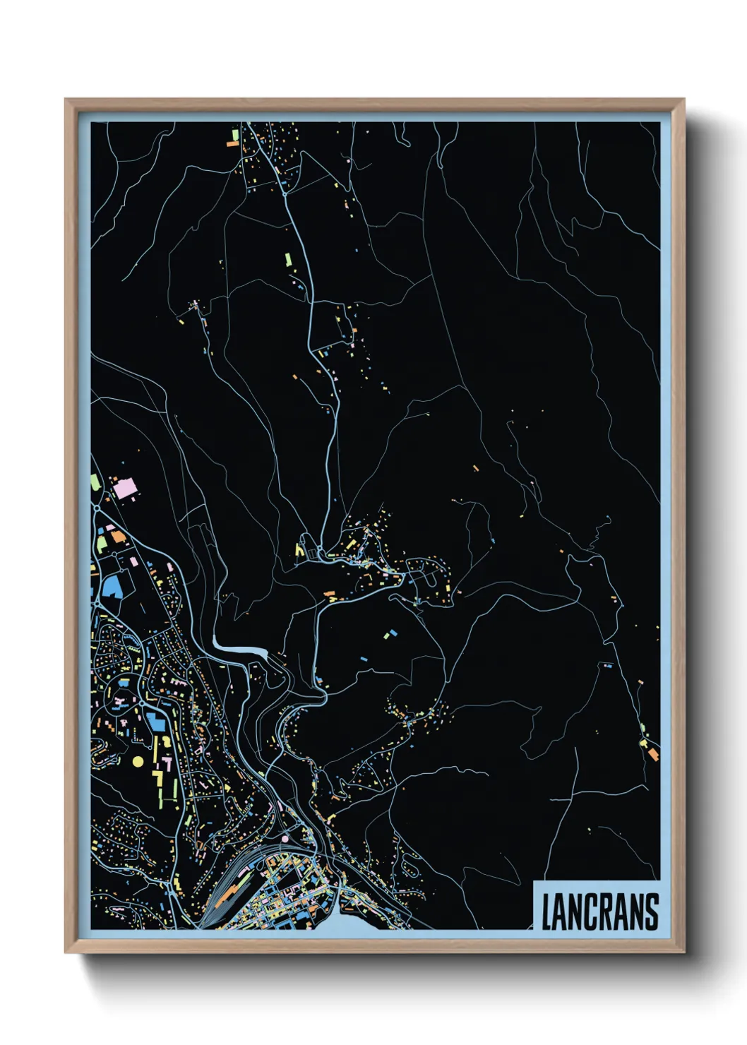 Une affiche de carte sur Lancrans