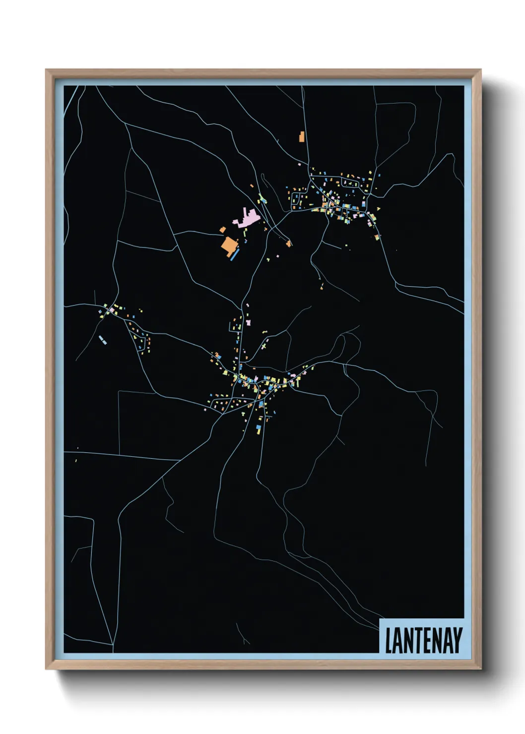 Une affiche de carte sur Lantenay