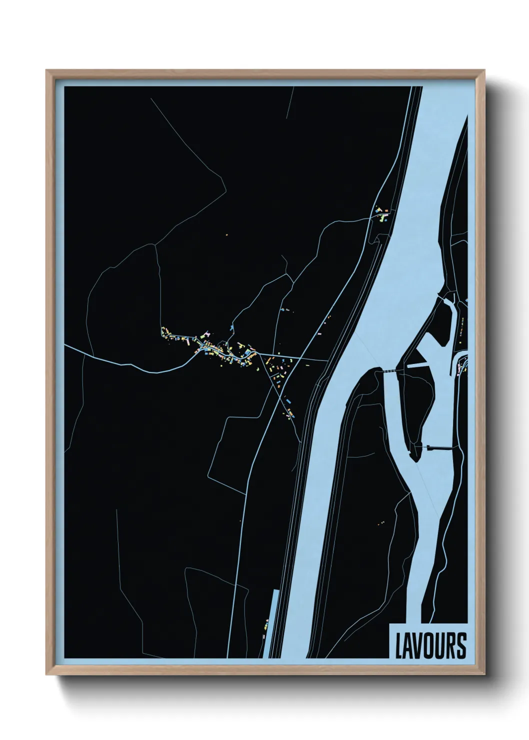 Une affiche de carte sur Lavours