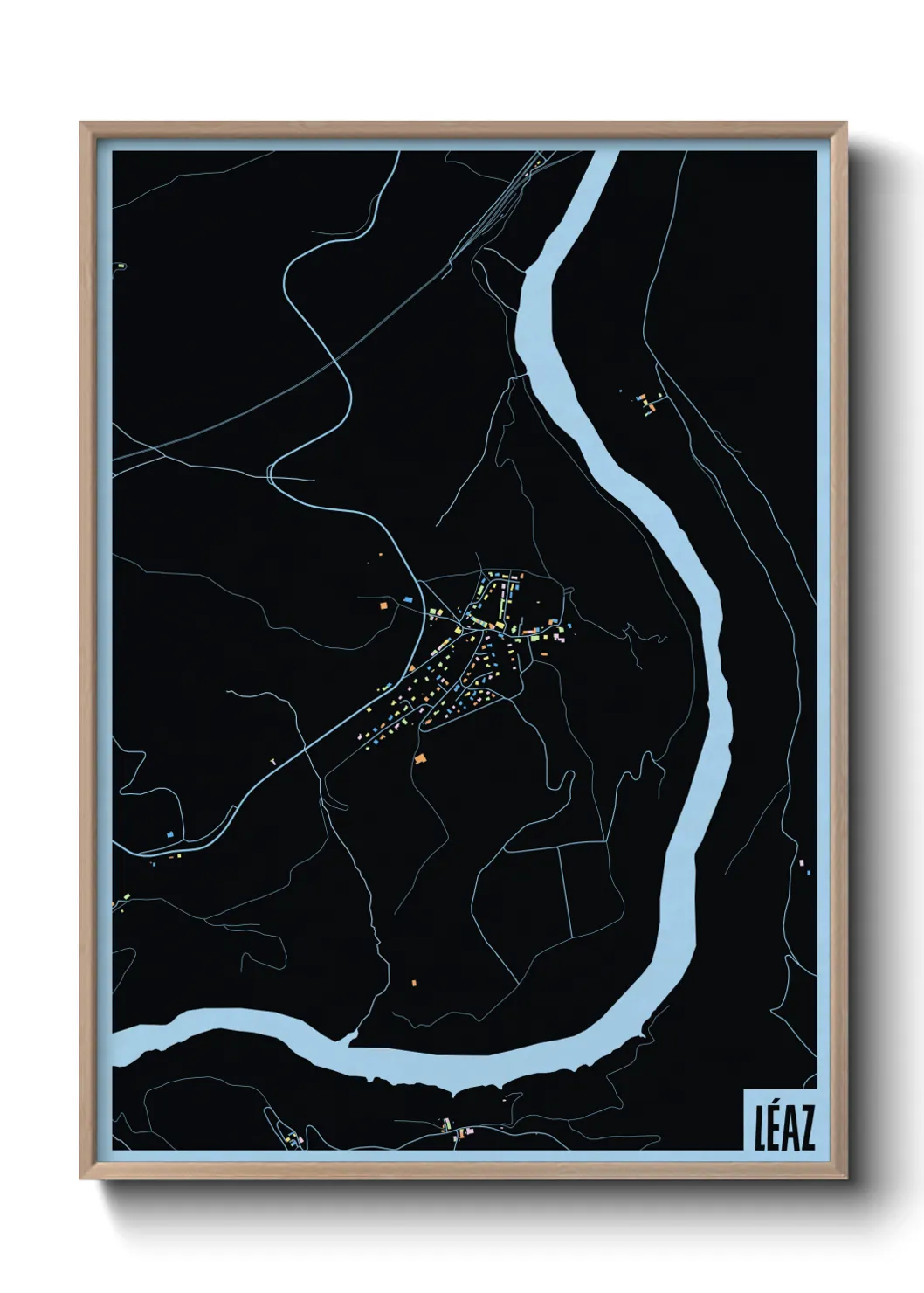 Une affiche de carte sur Léaz