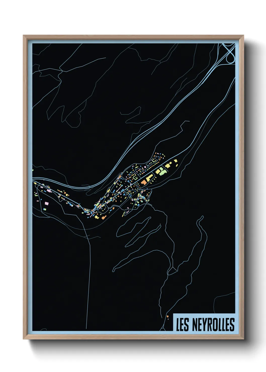 Une affiche de carte sur Les Neyrolles