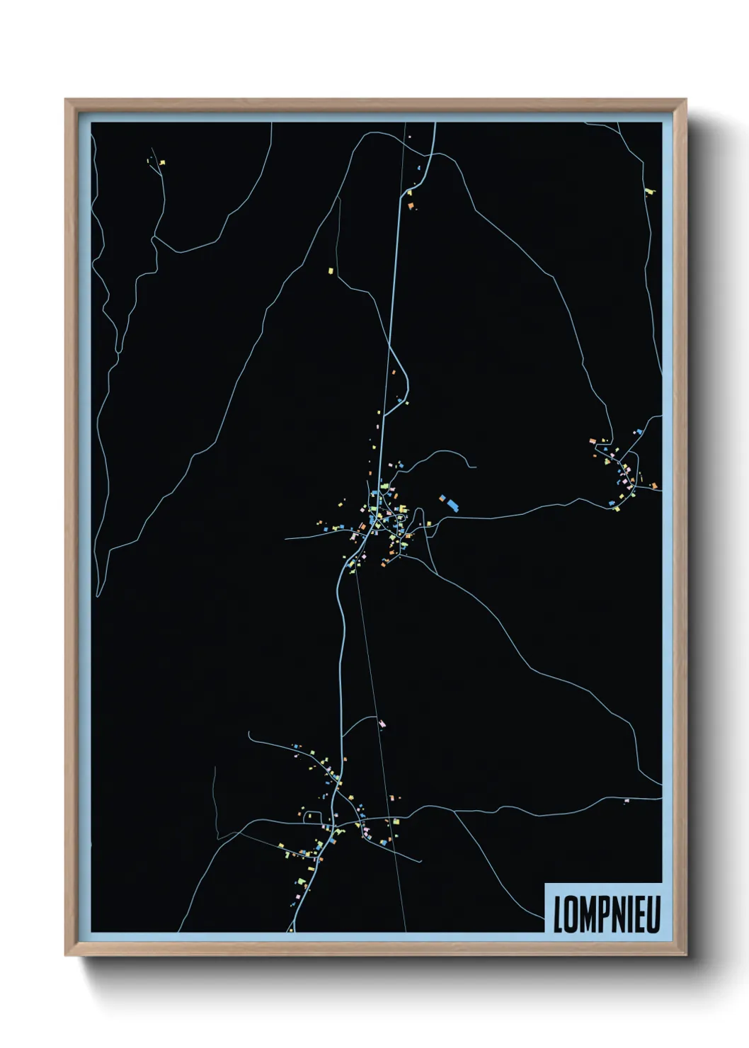 Une affiche de carte sur Lompnieu