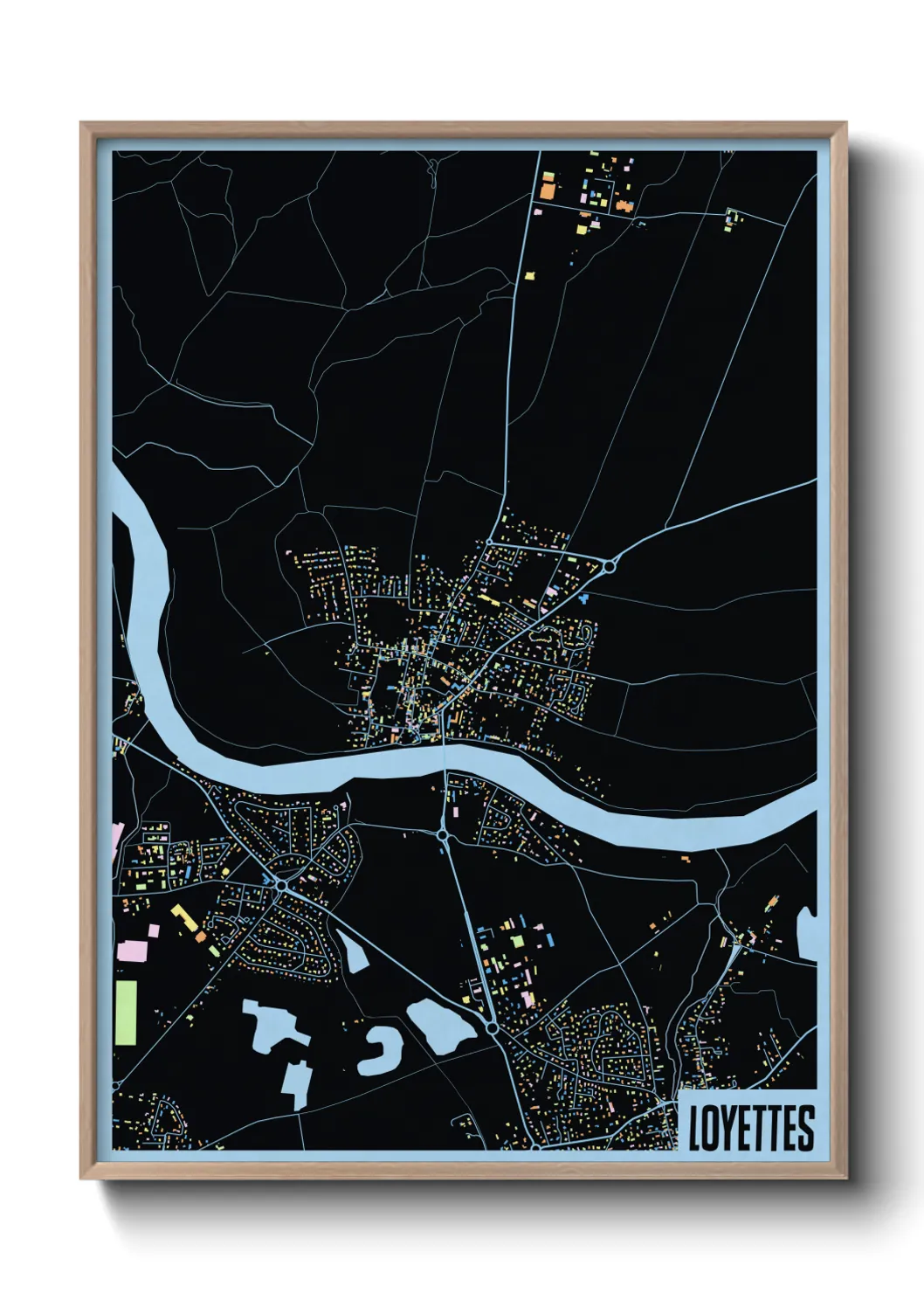 Une affiche de carte sur Loyettes