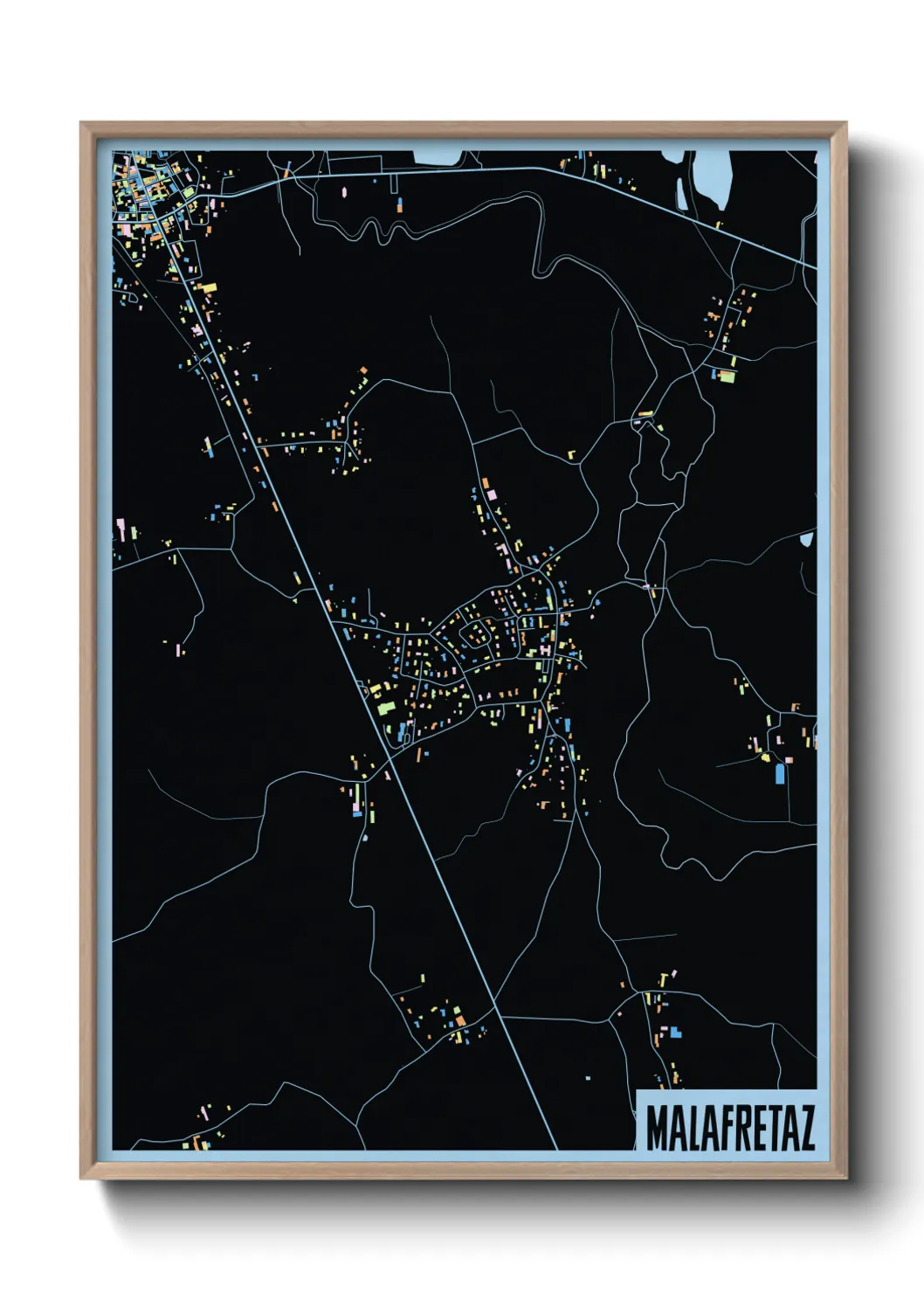 Une affiche de carte sur Malafretaz