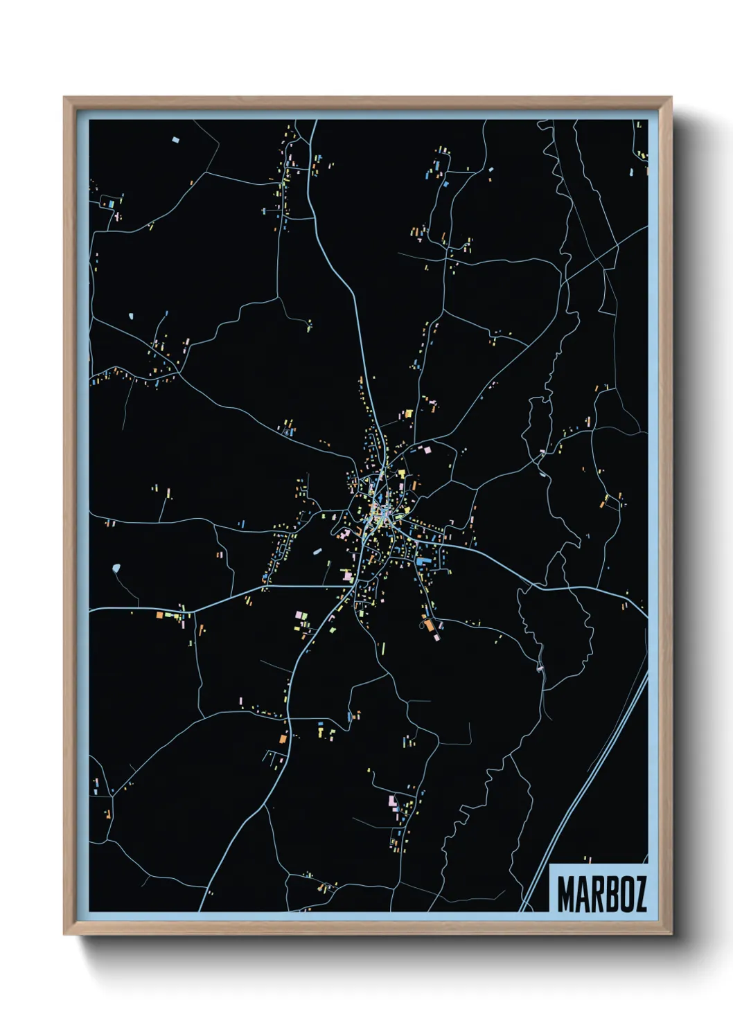 Une affiche de carte sur Marboz