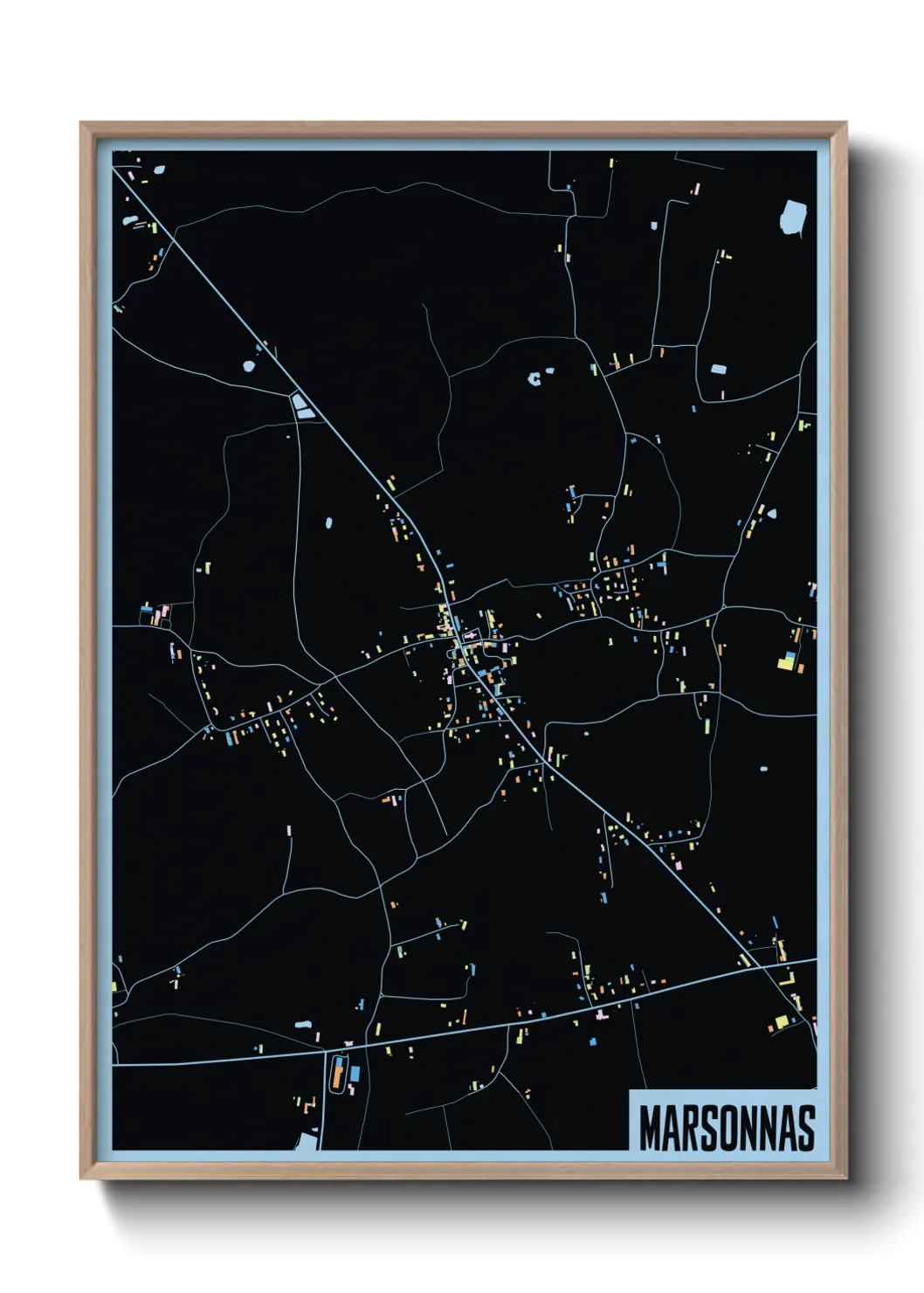 Une affiche de carte sur Marsonnas