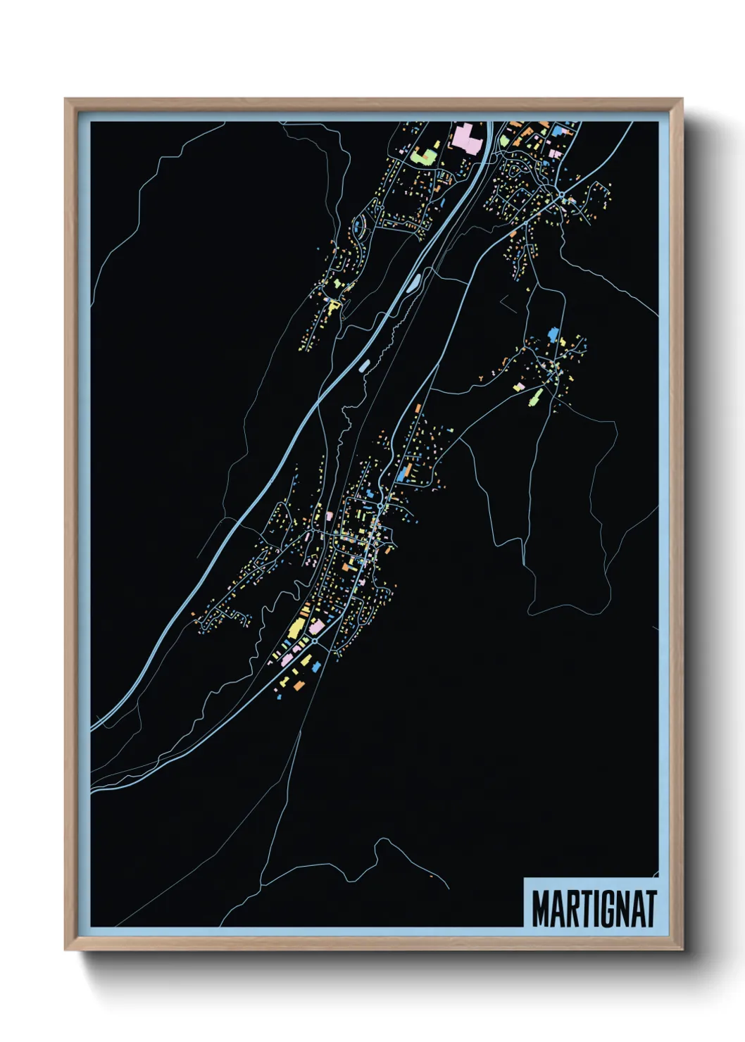 Une affiche de carte sur Martignat