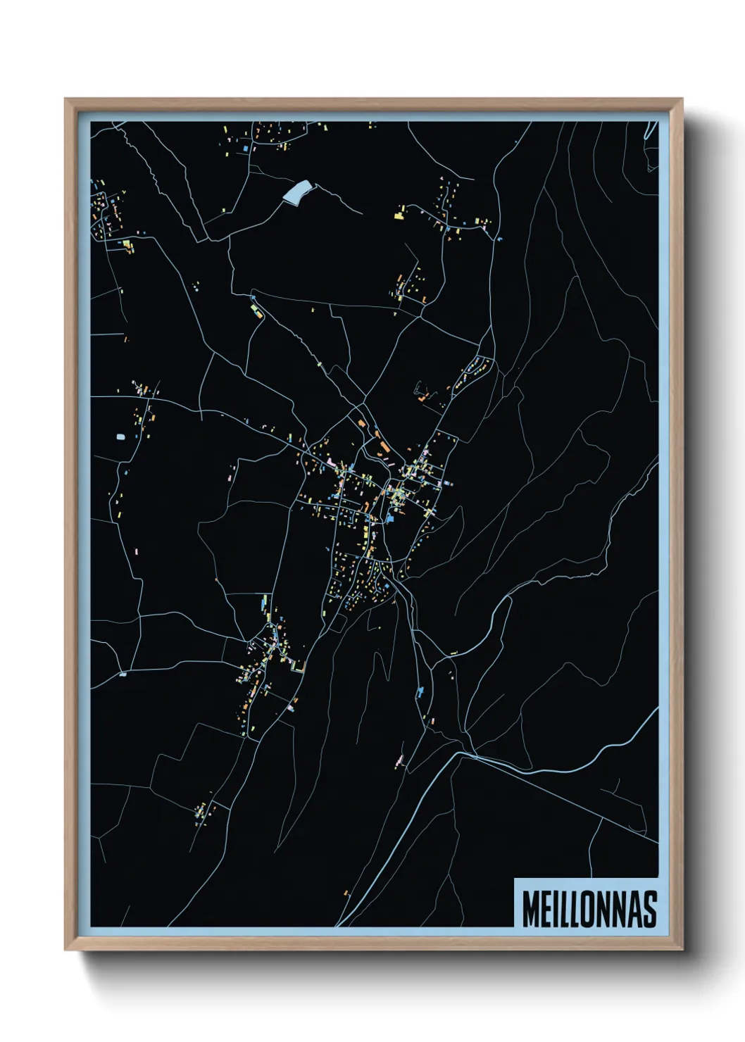 Une affiche de carte sur Meillonnas