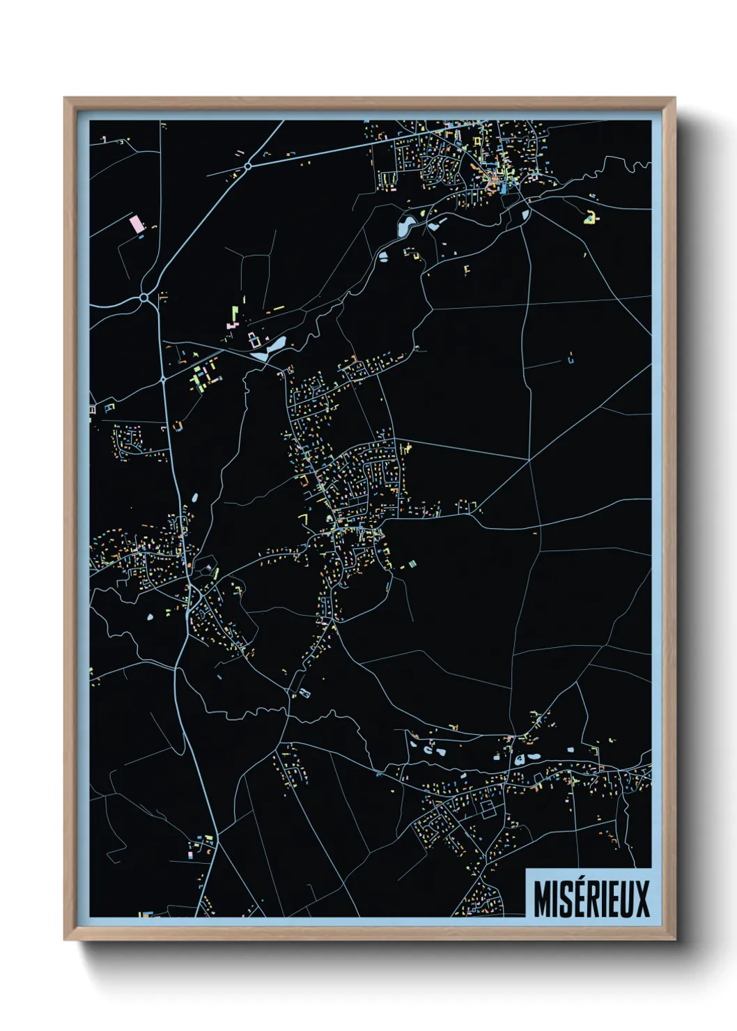 Une affiche de carte sur Misérieux