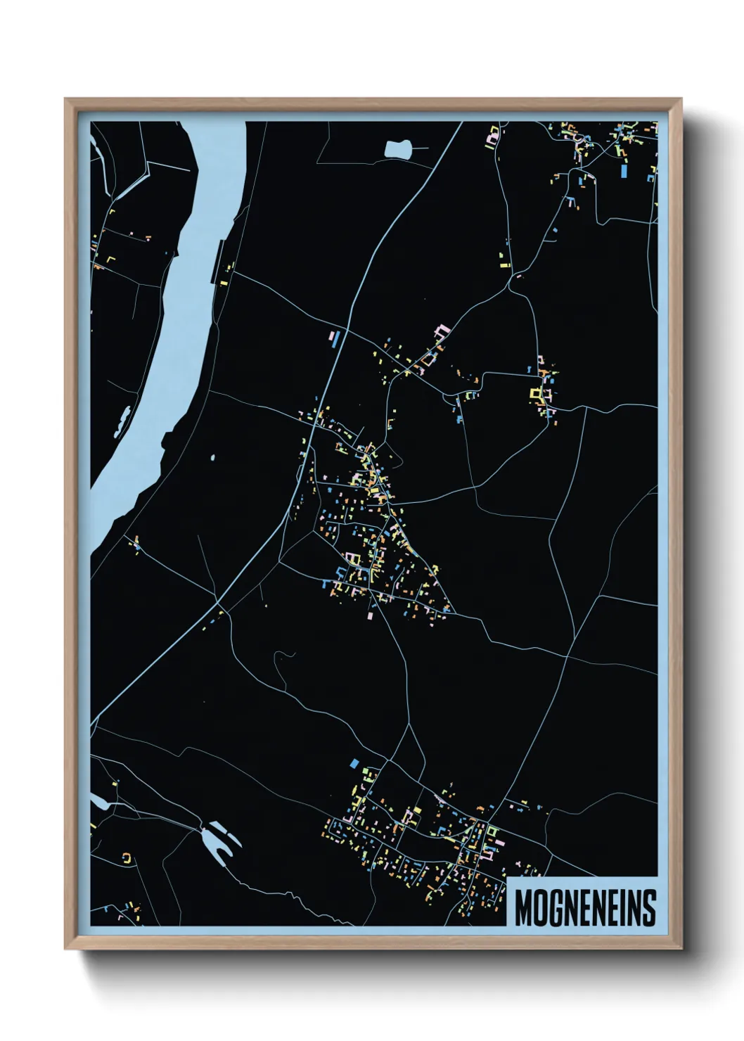 Une affiche de carte sur Mogneneins