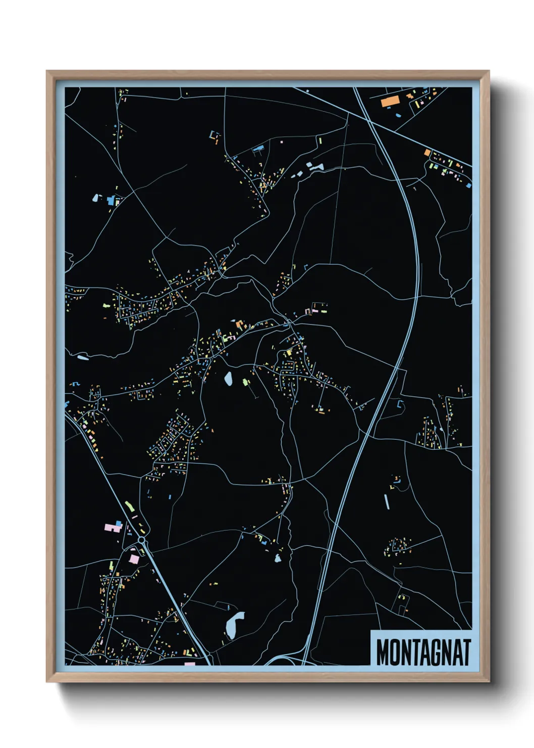 Une affiche de carte sur Montagnat