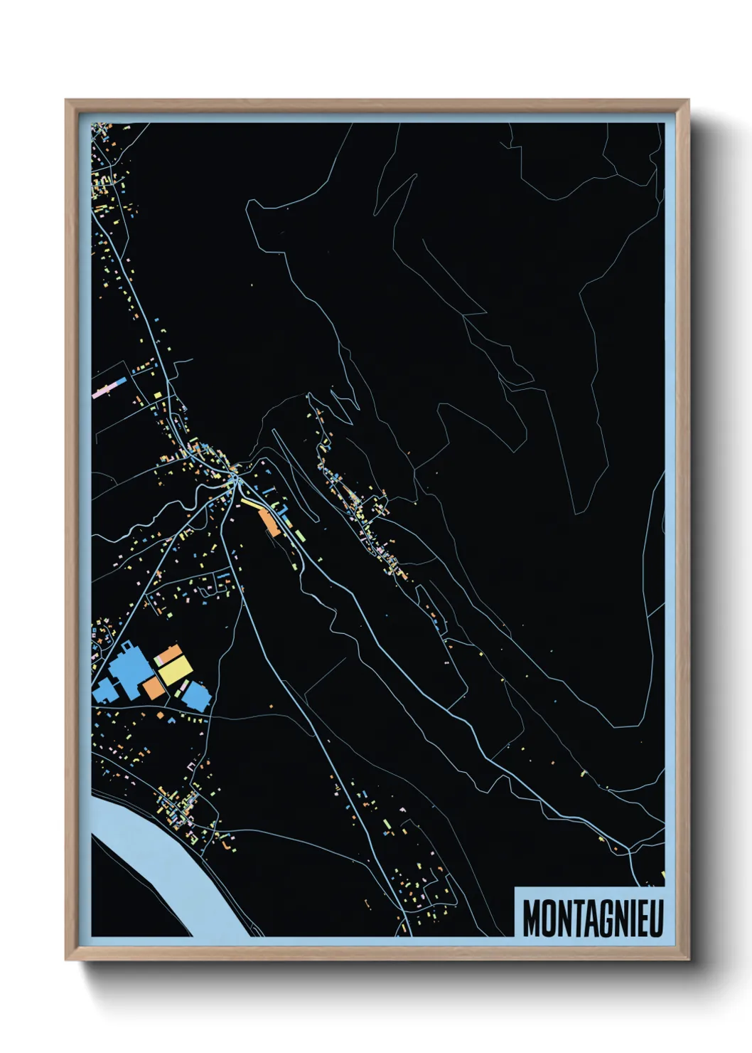 Une affiche de carte sur Montagnieu