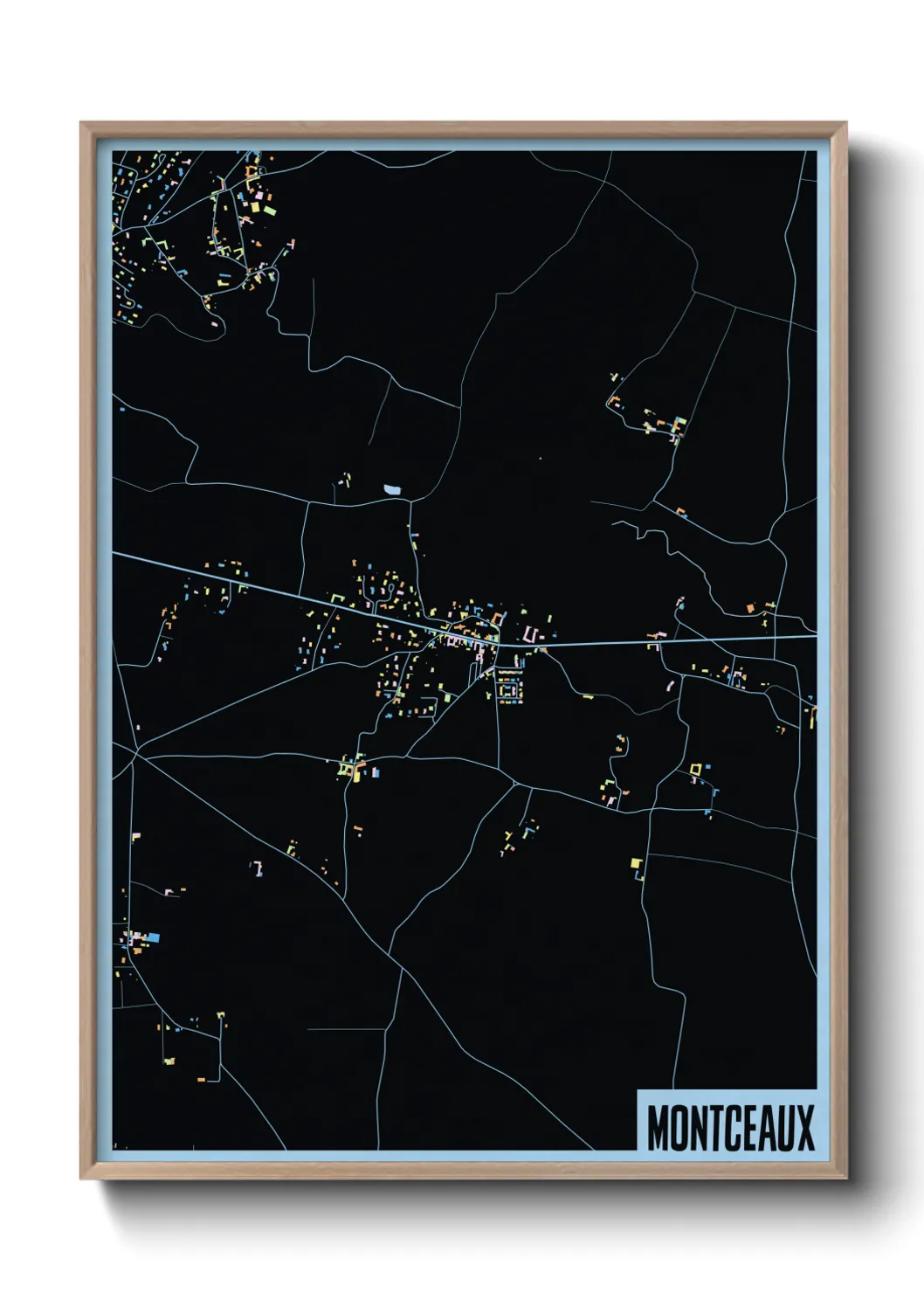 Une affiche de carte sur Montceaux