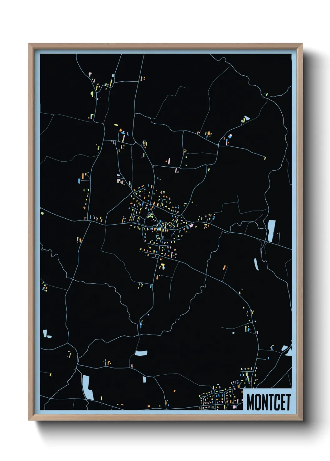 Une affiche de carte sur Montcet