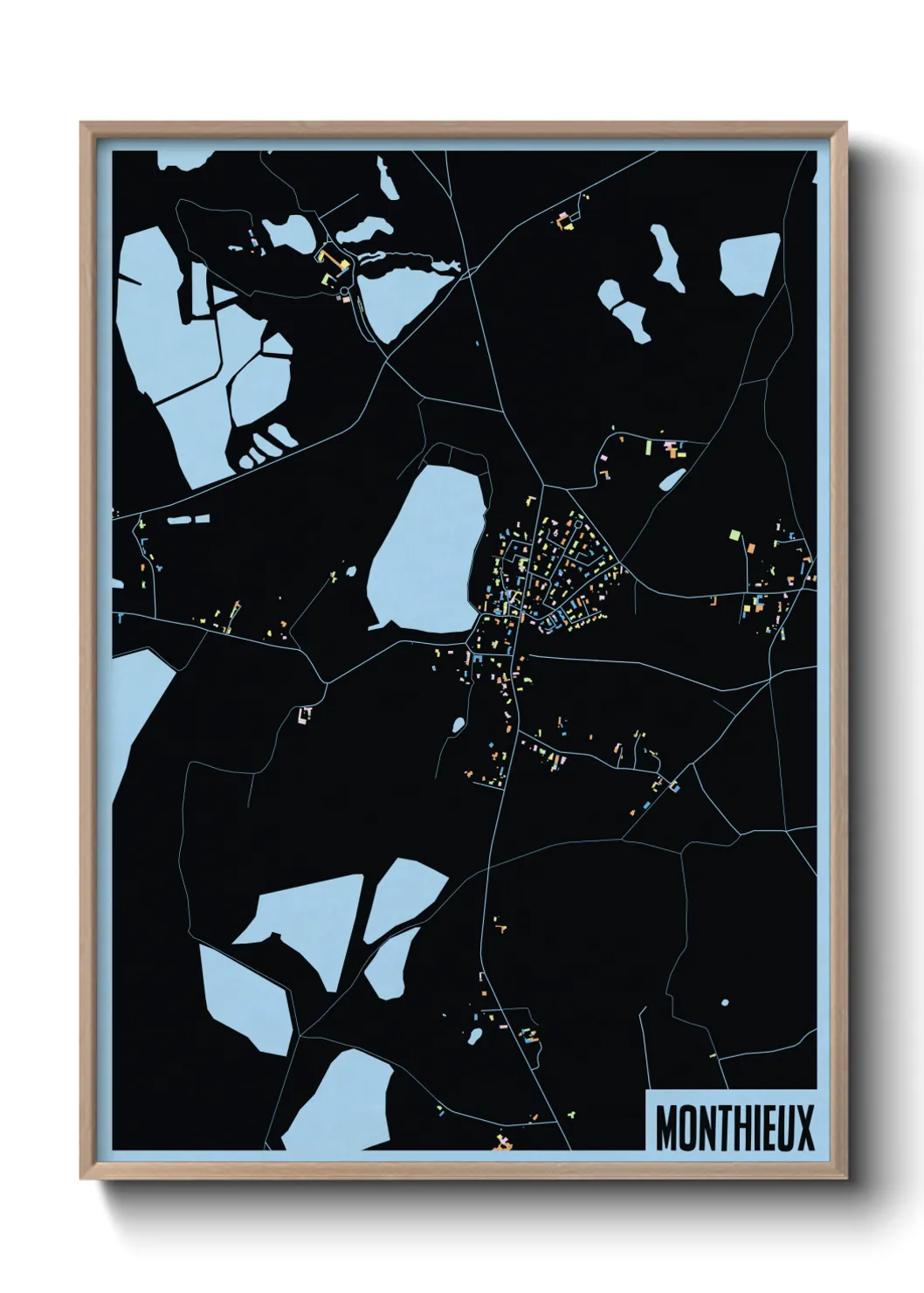 Une affiche de carte sur Monthieux