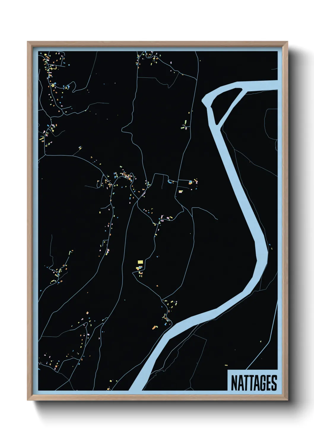 Une affiche de carte sur Nattages