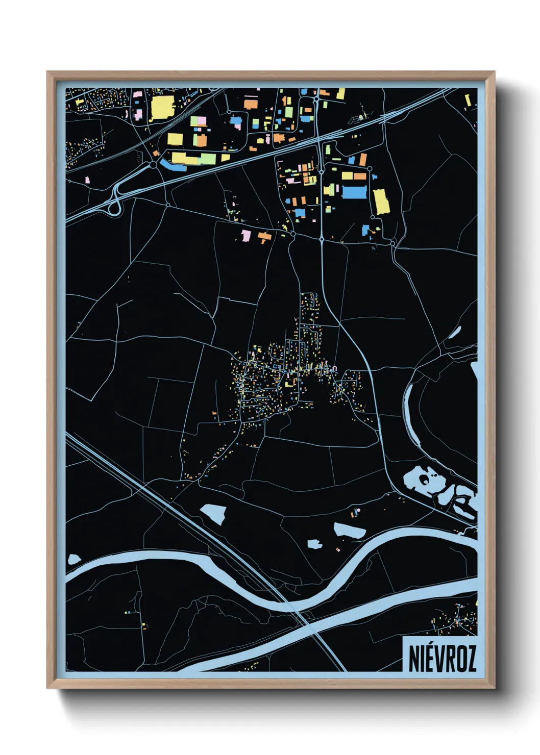 Une affiche de carte sur Niévroz