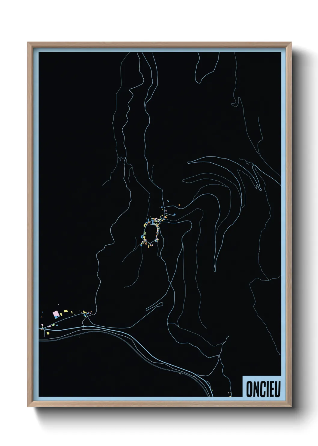 Une affiche de carte sur Oncieu
