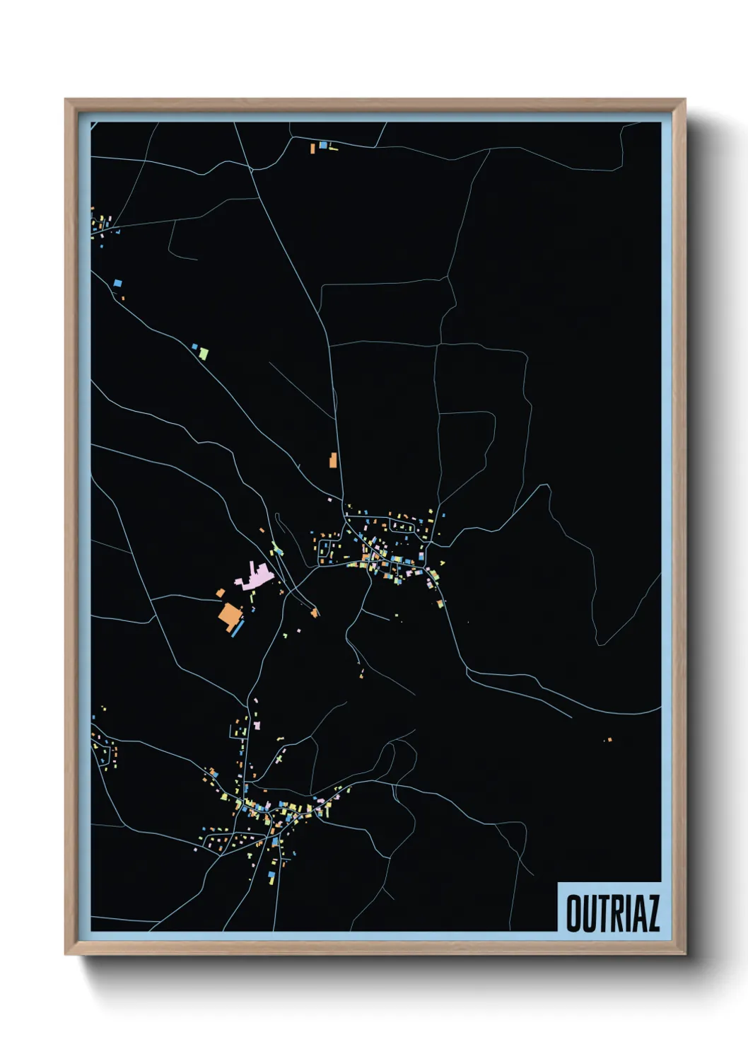 Une affiche de carte sur Outriaz