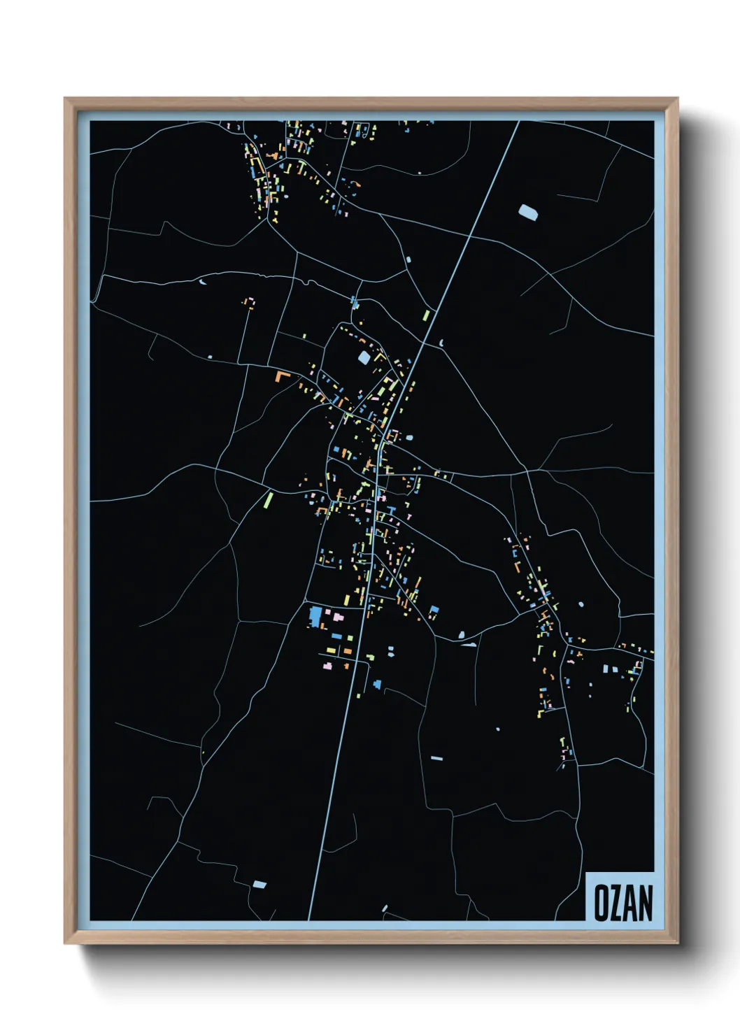 Une affiche de carte sur Ozan