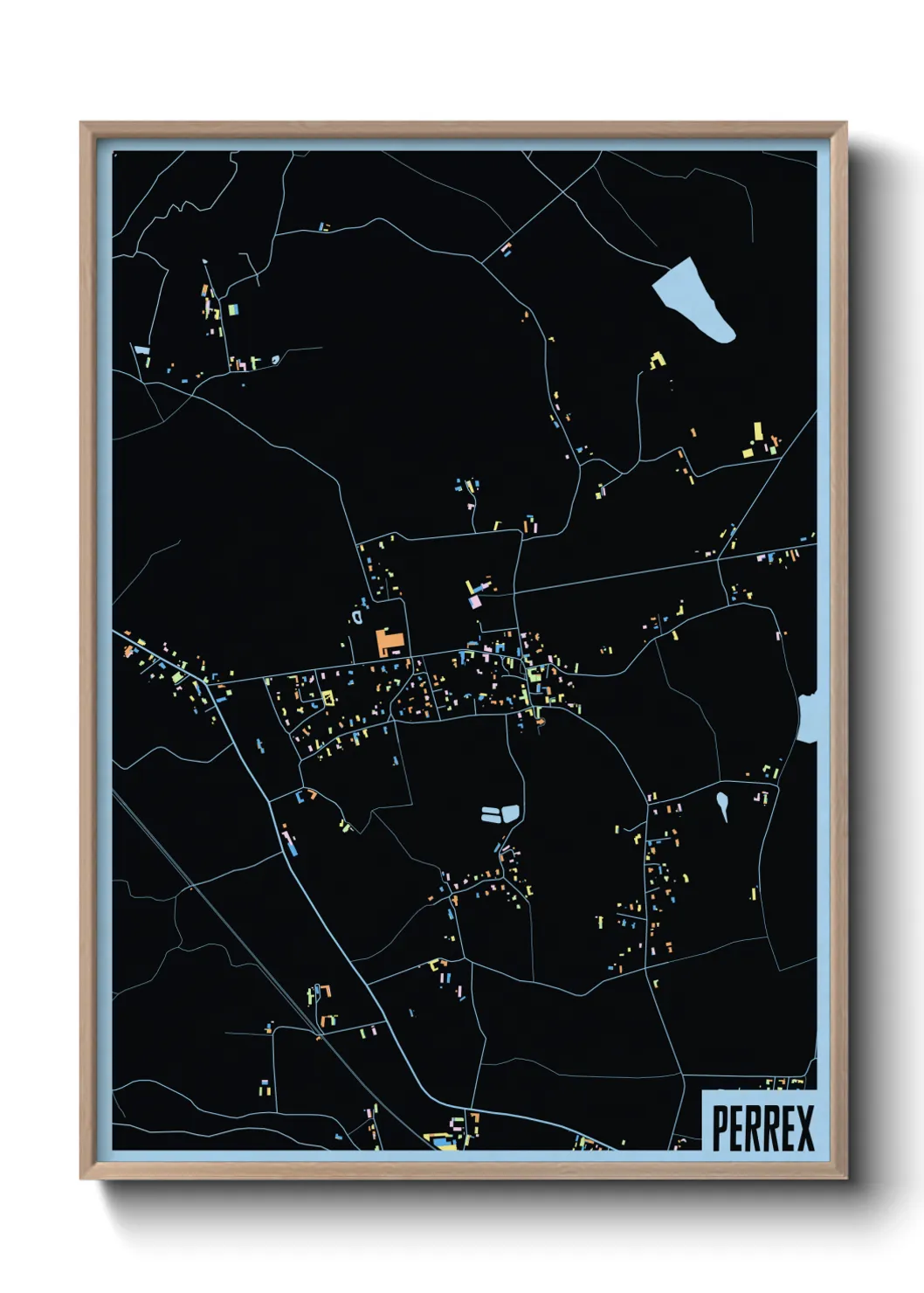 Une affiche de carte sur Perrex