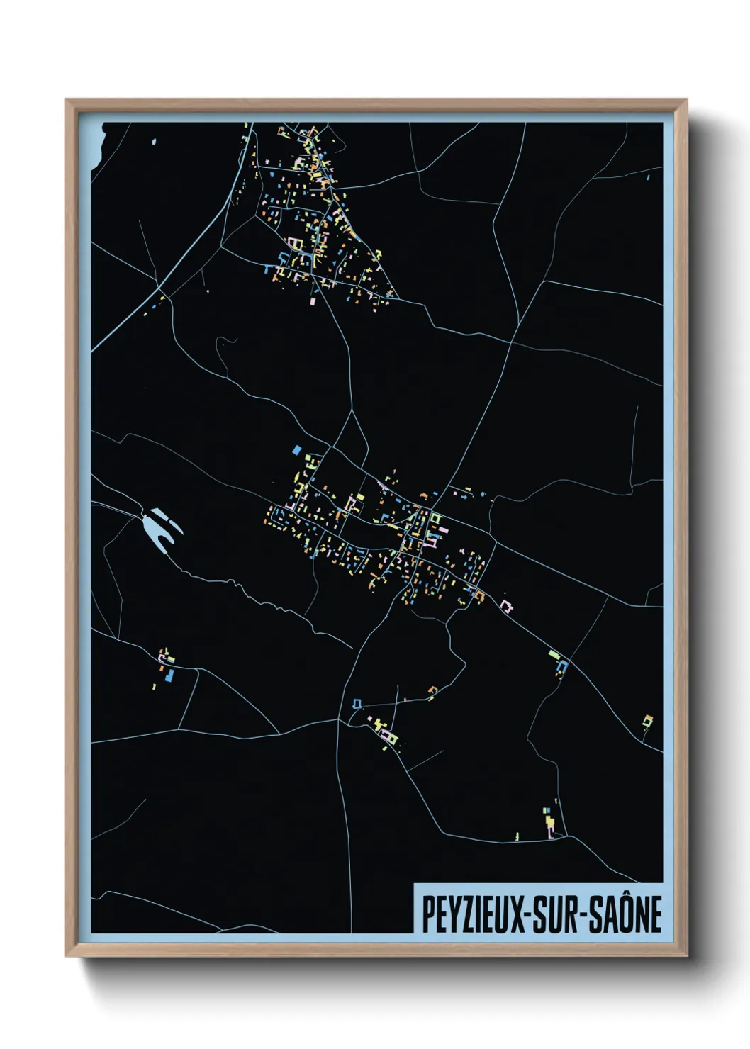 Une affiche de carte sur Peyzieux-sur-Saône