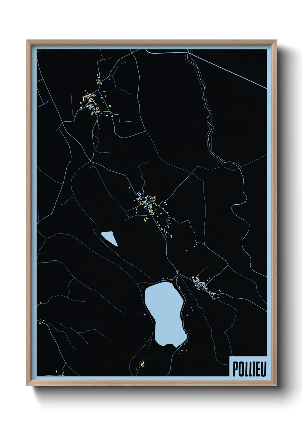 Une affiche de carte sur Pollieu