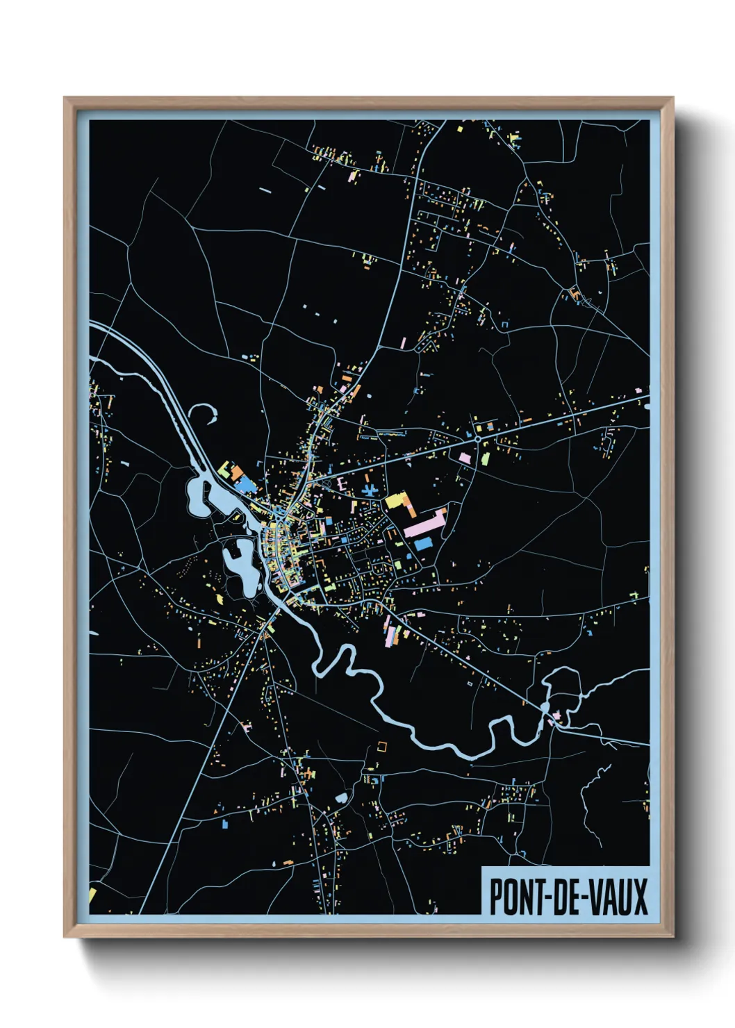 Une affiche de carte sur Pont-de-Vaux