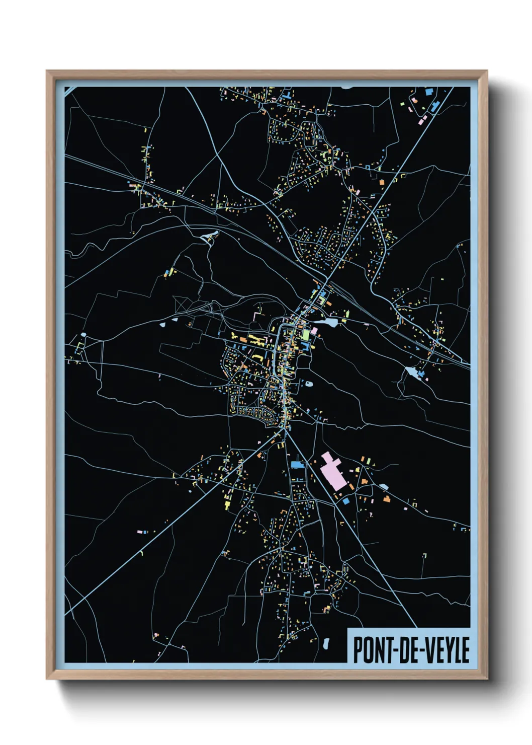 Une affiche de carte sur Pont-de-Veyle