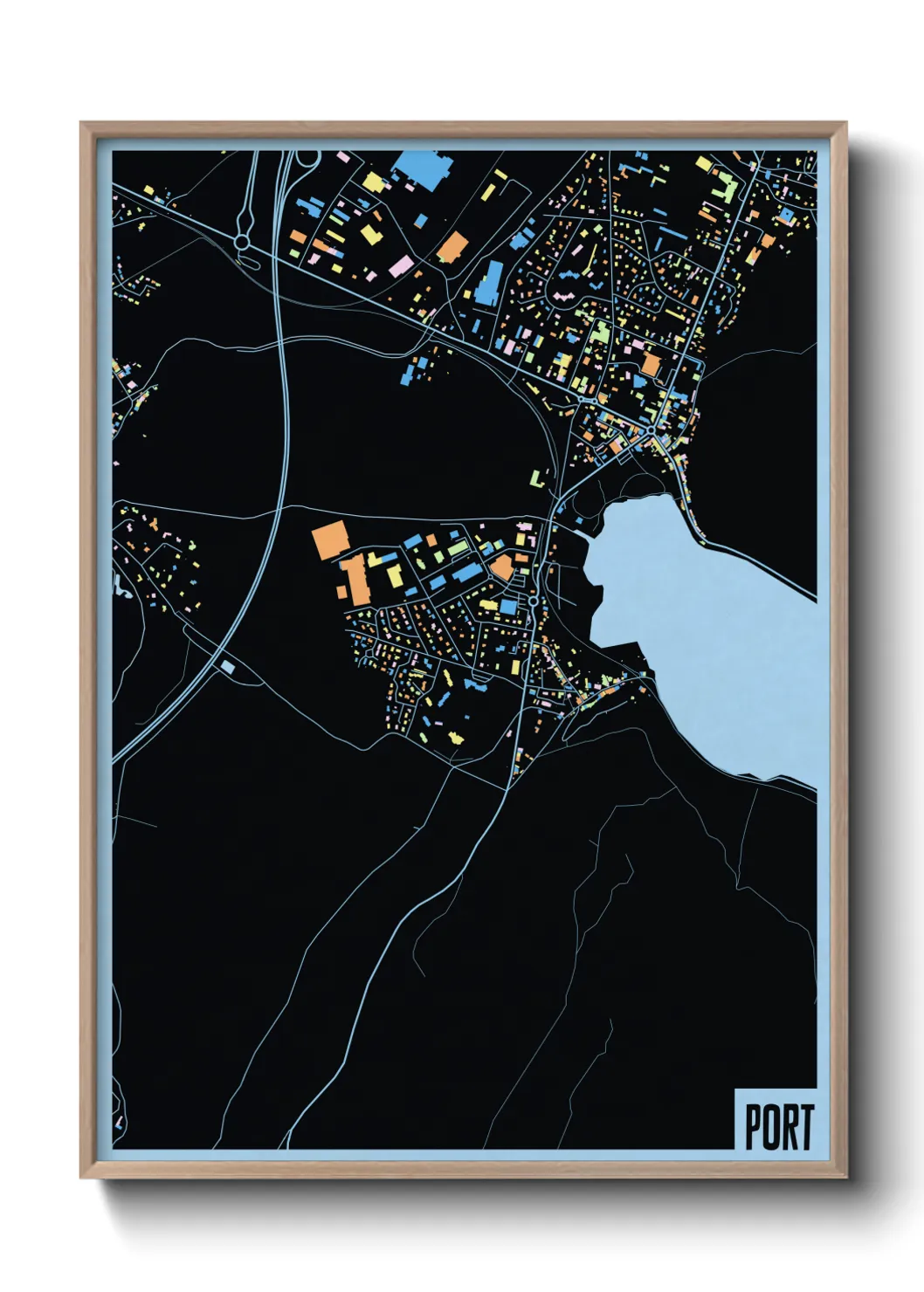 Une affiche de carte sur Port