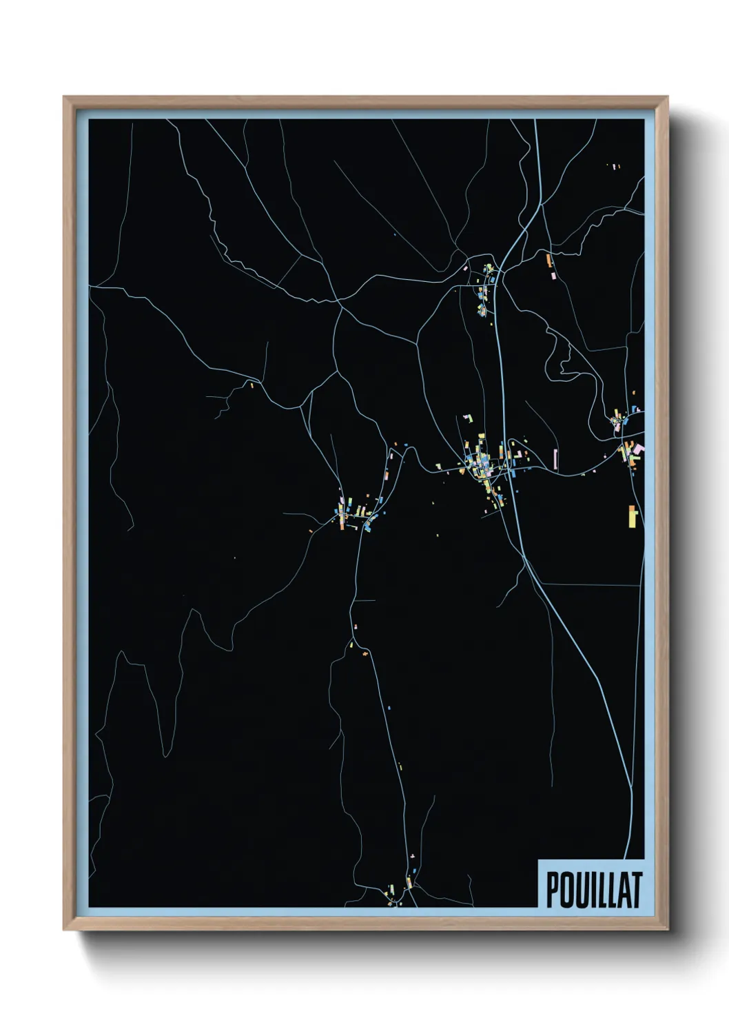 Une affiche de carte sur Pouillat