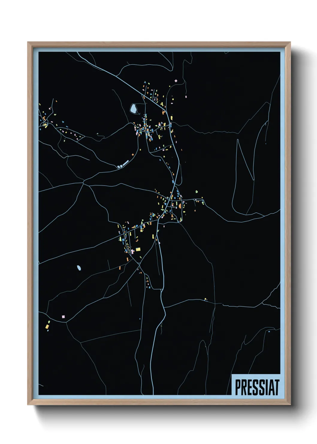 Une affiche de carte sur Pressiat