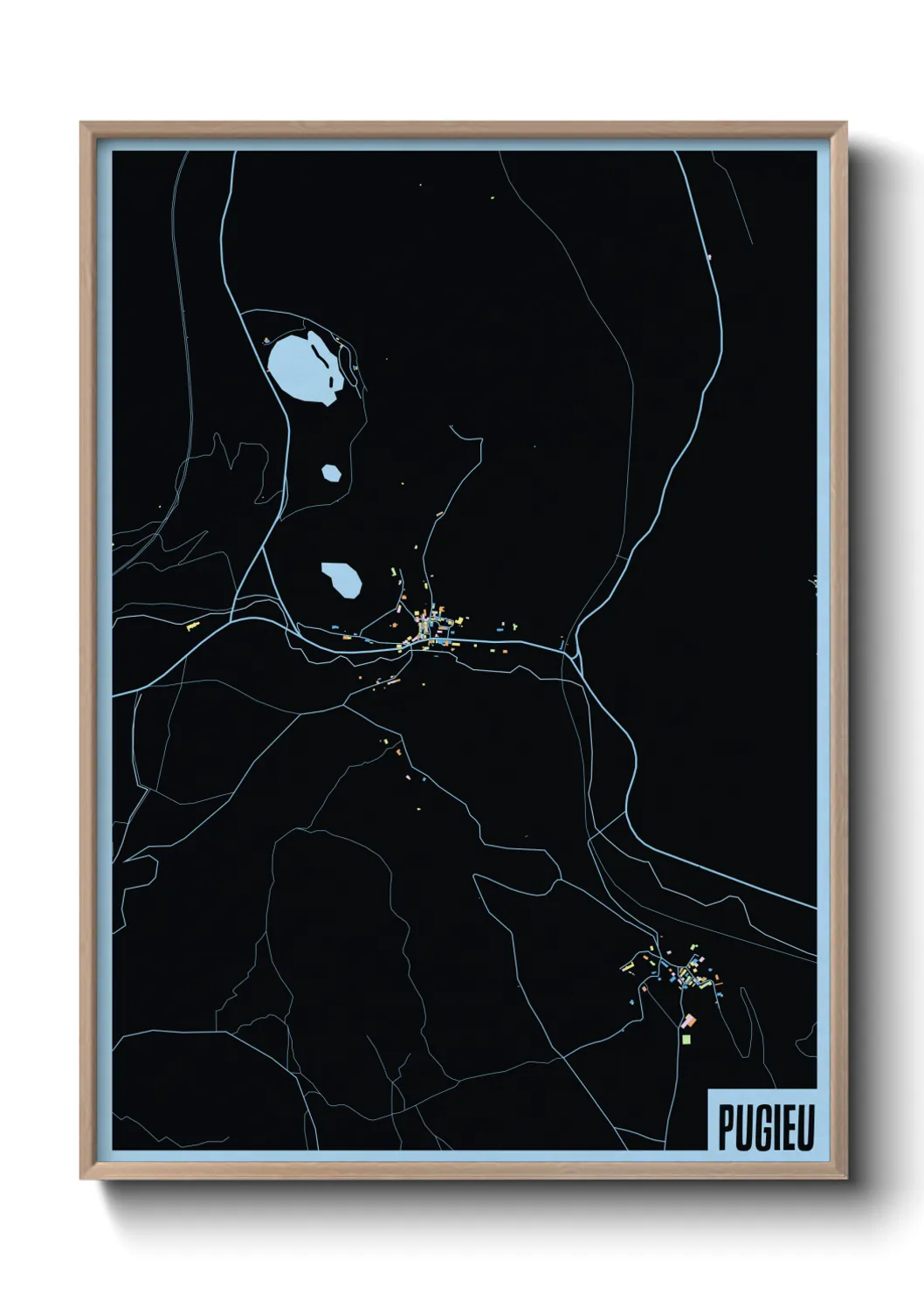 Une affiche de carte sur Pugieu