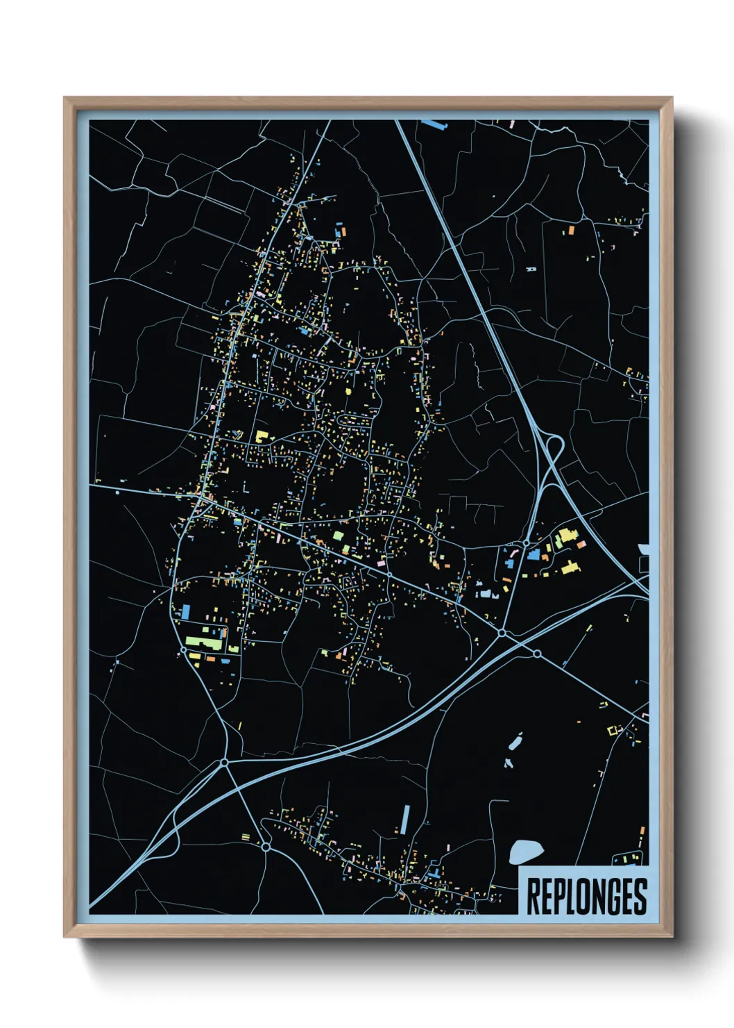 Une affiche de carte sur Replonges