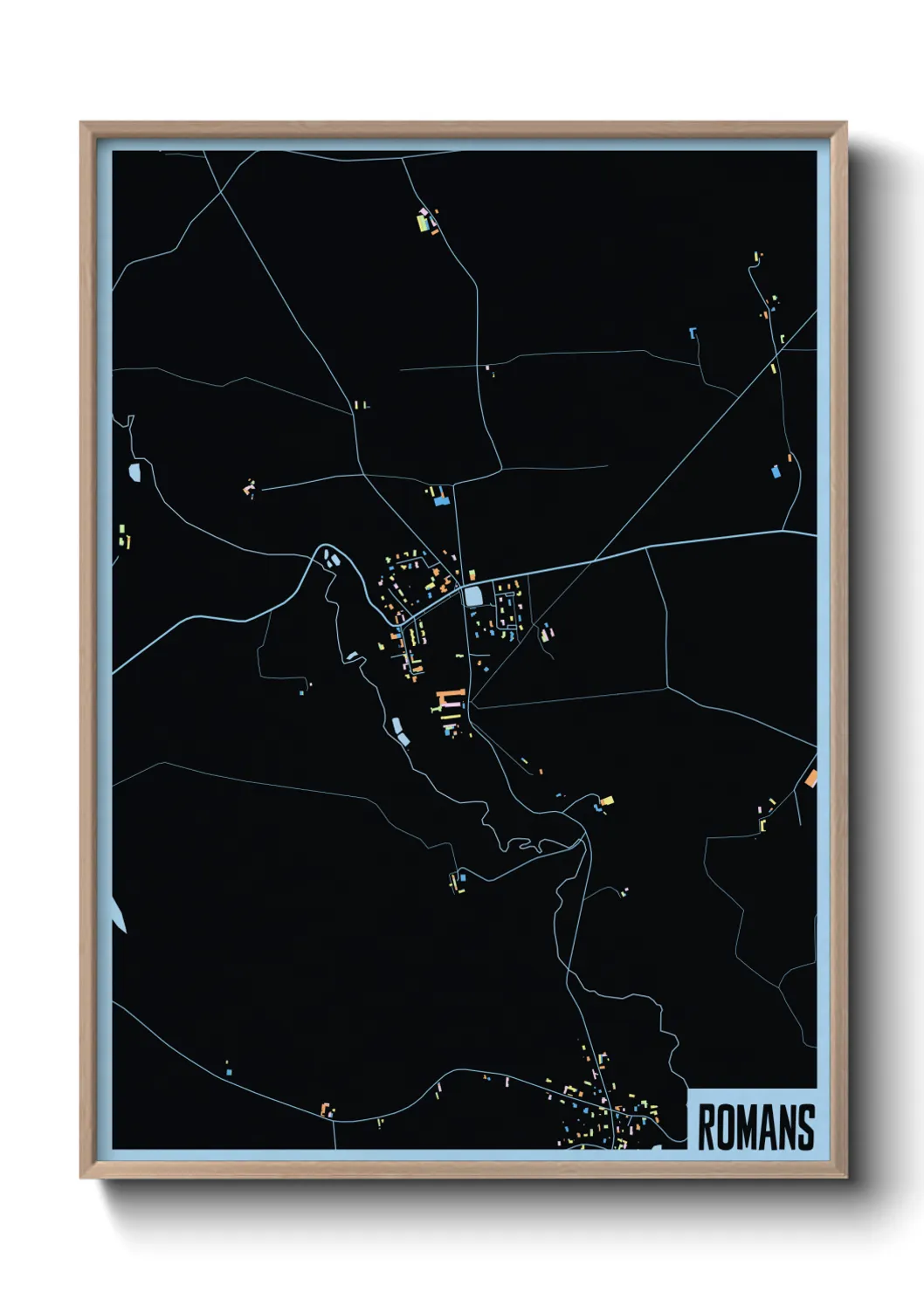 Une affiche de carte sur Romans