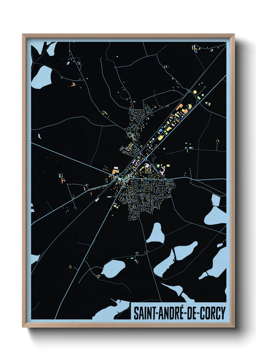 Une affiche de carte sur Saint-André-de-Corcy