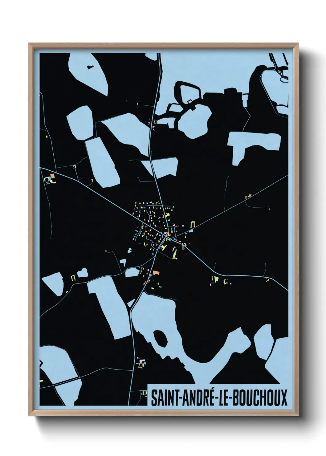 Une affiche de carte sur Saint-André-le-Bouchoux